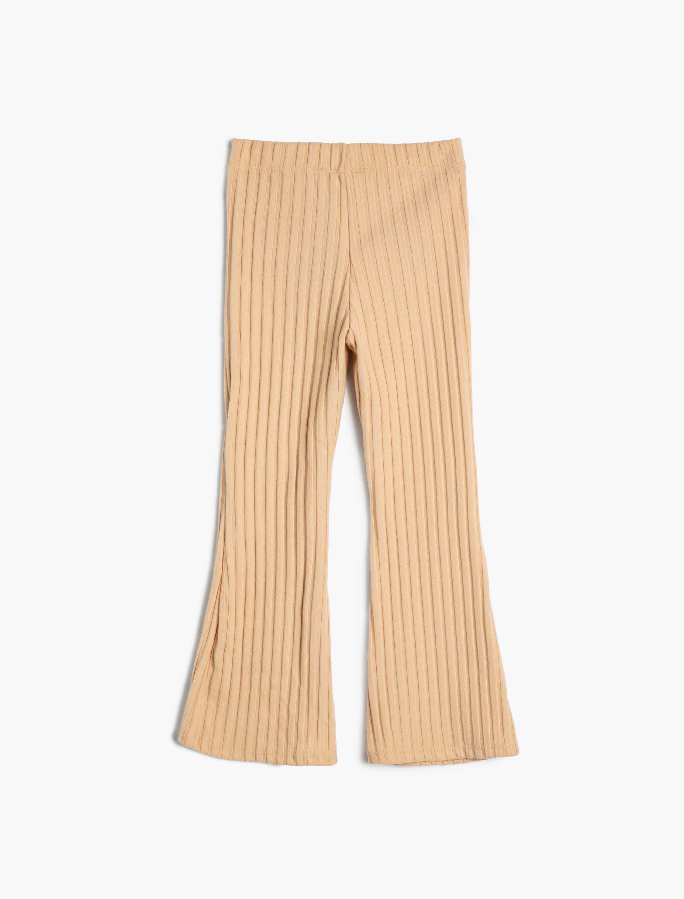  Kız Çocuk İspanyol Paça Pantolon Ribanalı Beli Lastikli