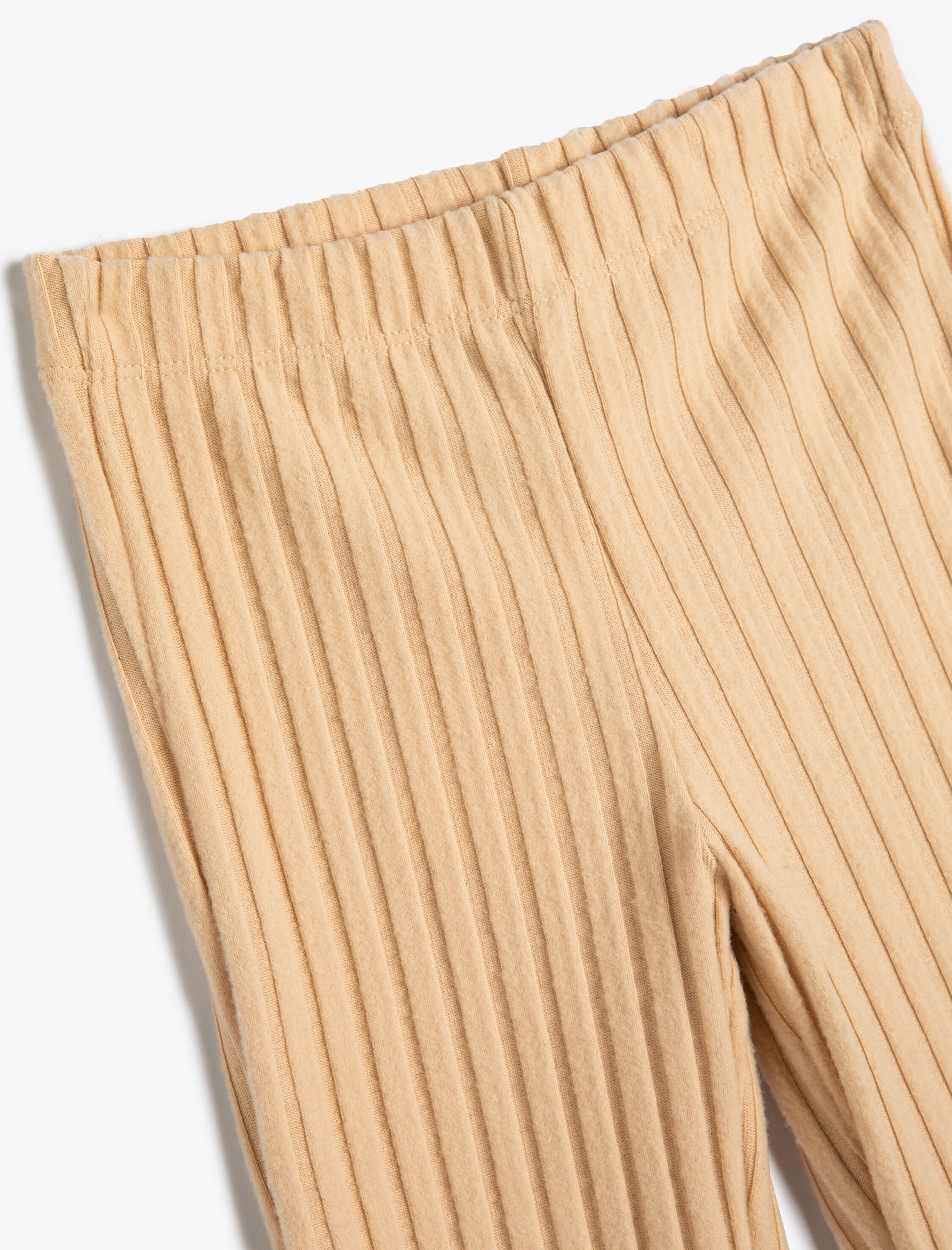  Kız Çocuk İspanyol Paça Pantolon Ribanalı Beli Lastikli