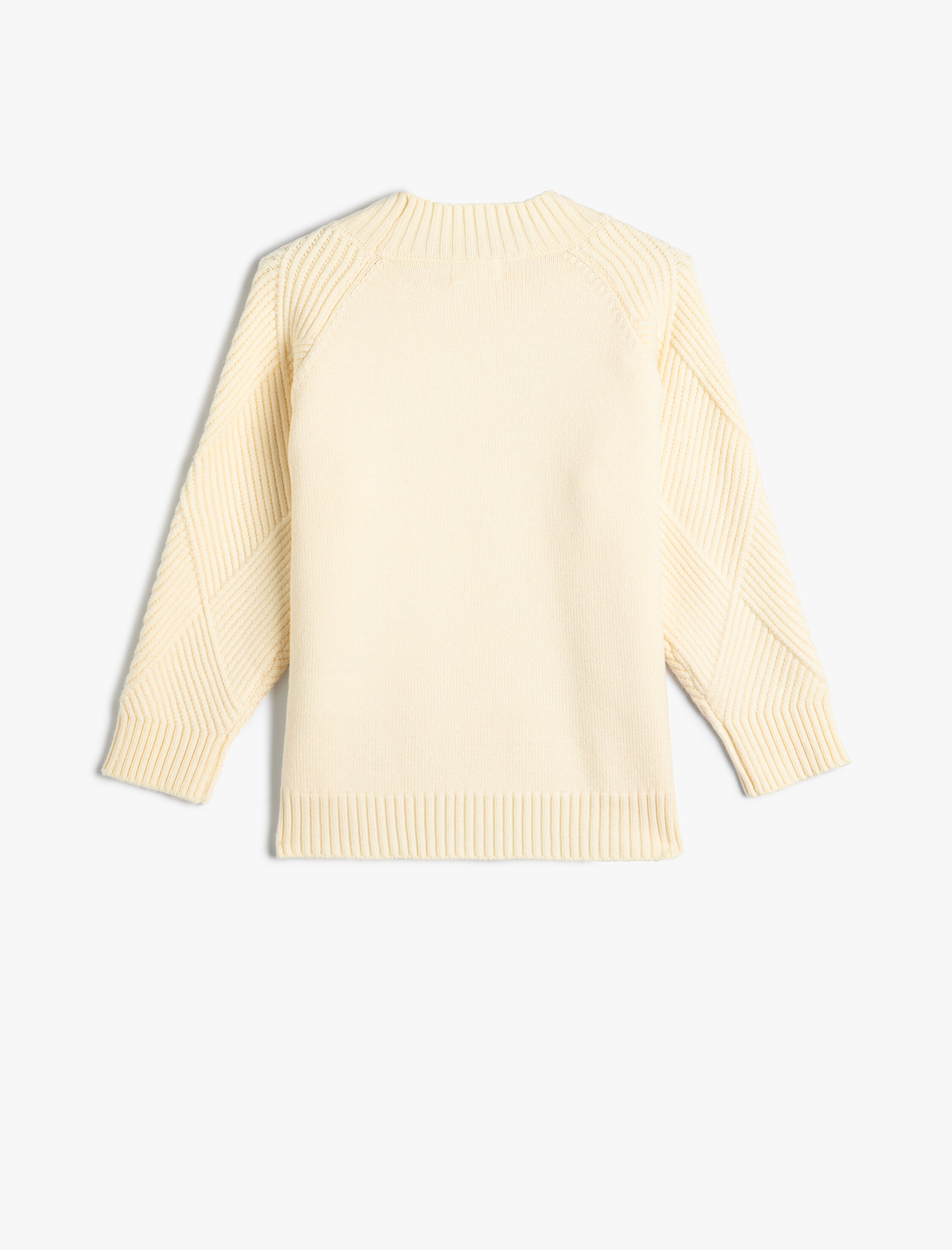  Kız Çocuk Kazak Yuvarlak Yaka Uzun Kollu Dokulu