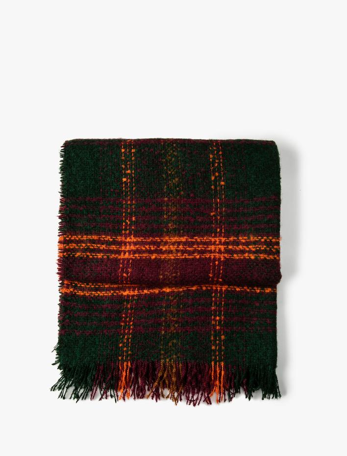 Kadın Atkı Püsküllü Yumuşak Dokulu