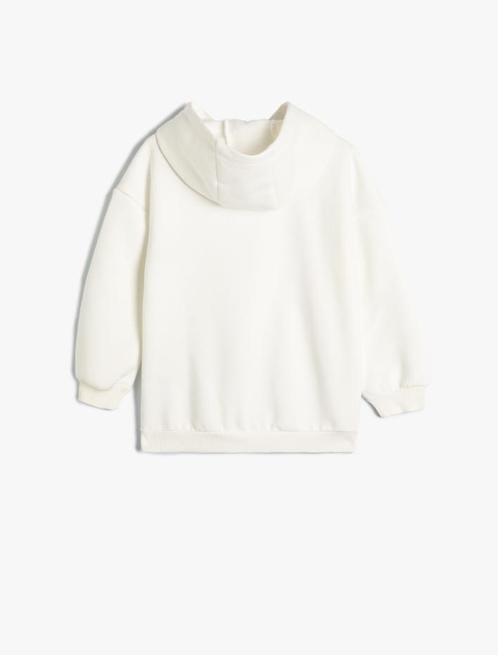 Kız Çocuk Minnie Mouse Baskılı Lisanslı Kapşonlu Şardonlu Sweatshirt