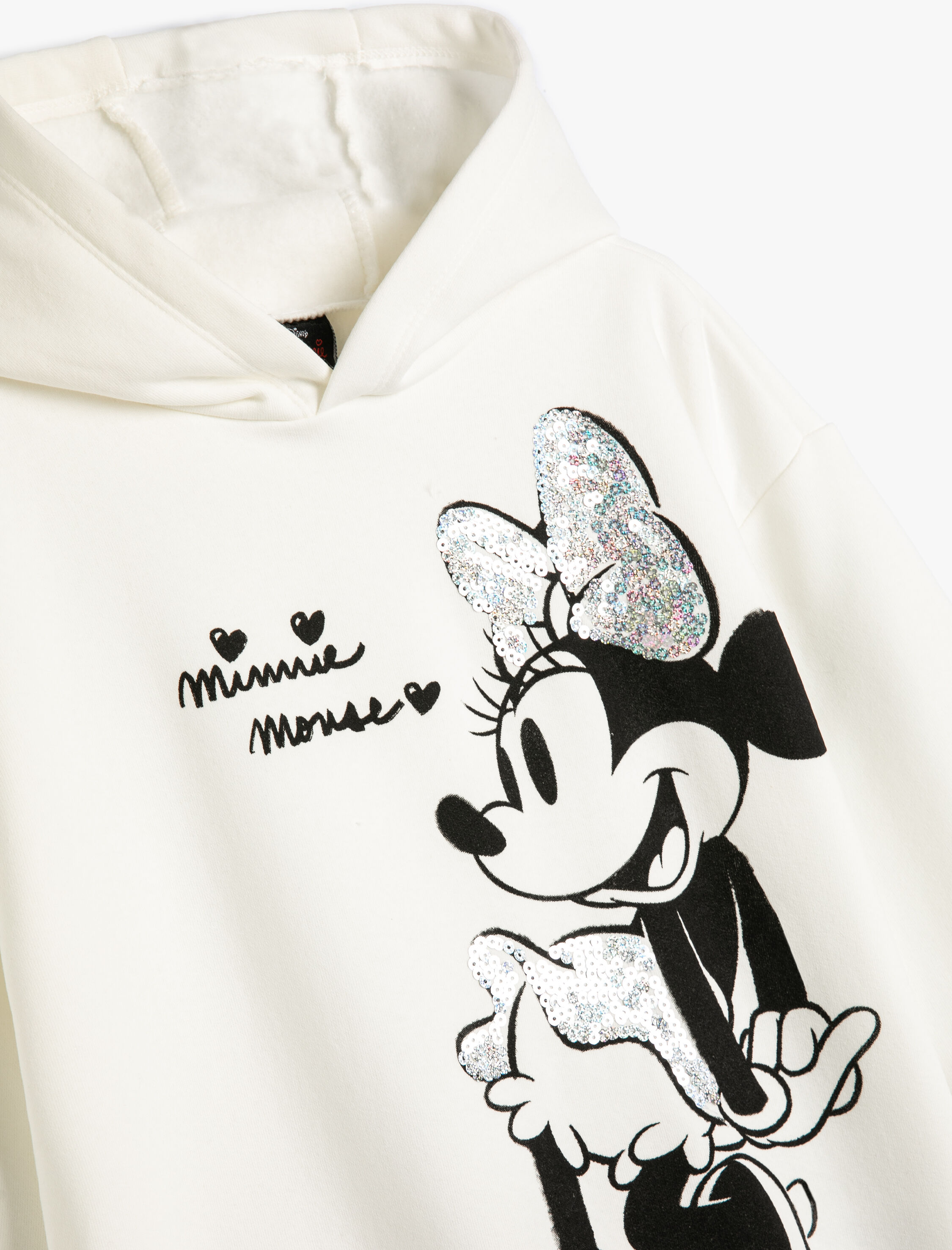  Kız Çocuk Minnie Mouse Baskılı Lisanslı Kapşonlu Şardonlu Sweatshirt