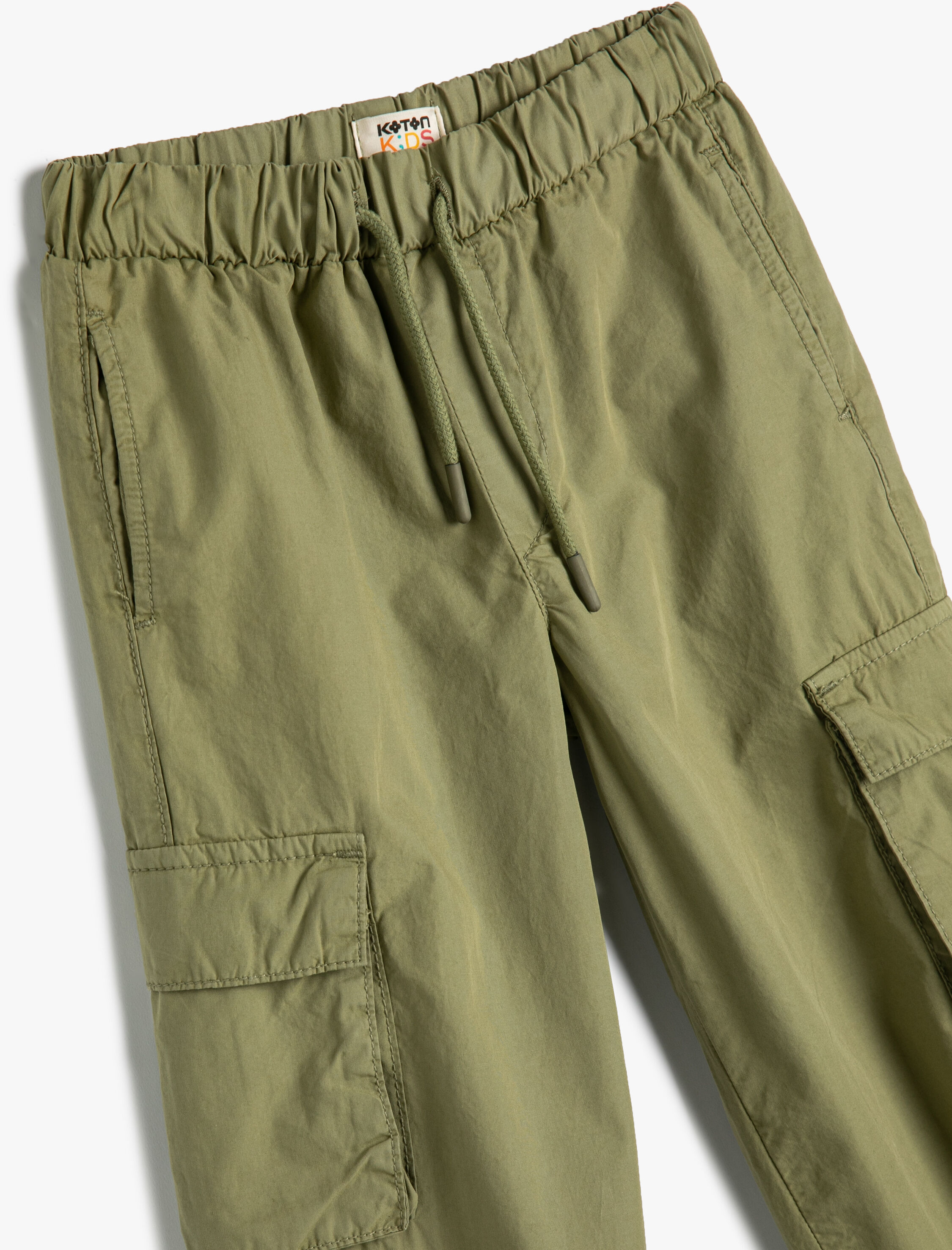  Erkek Çocuk Paraşüt Pantolon İpli Yan Cep Detaylı Pamuklu