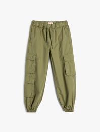 Paraşüt Pantolon İpli Yan Cep Detaylı Pamuklu