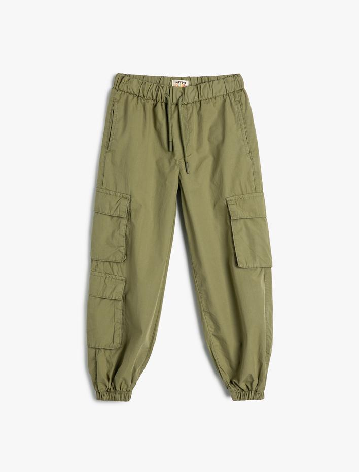 Erkek Çocuk Paraşüt Pantolon İpli Yan Cep Detaylı Pamuklu