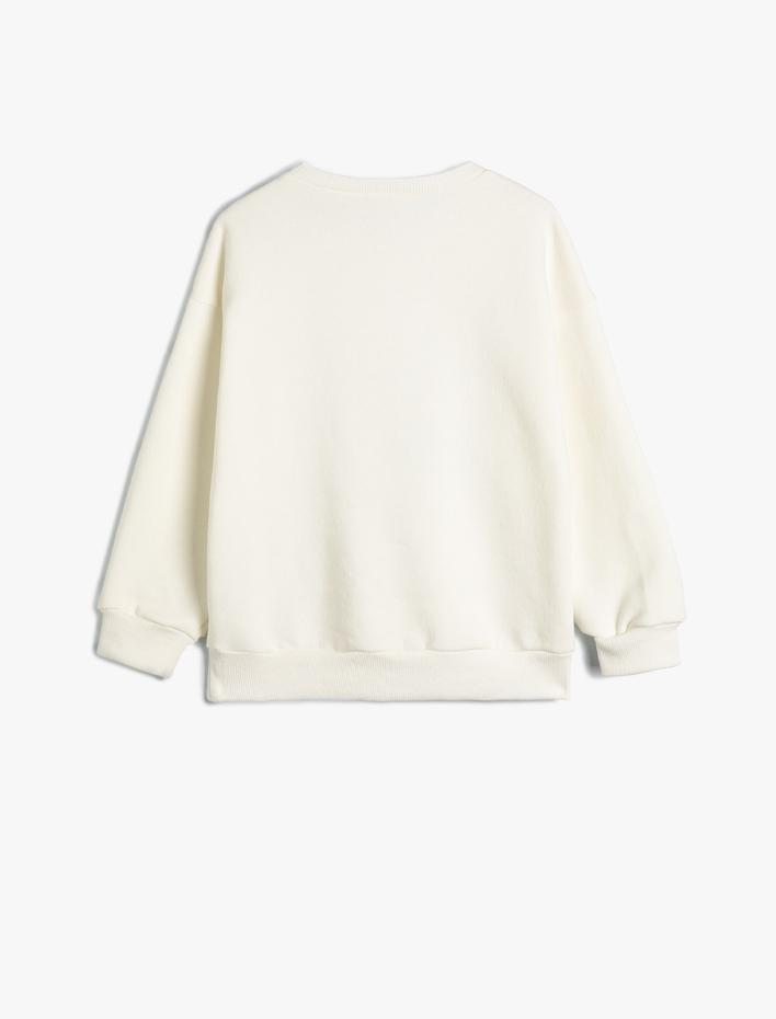 Kız Çocuk Sweatshirt Looney Tunes Baskılı Lisanslı Uzun Kollu Bisiklet Yaka Şardonlu