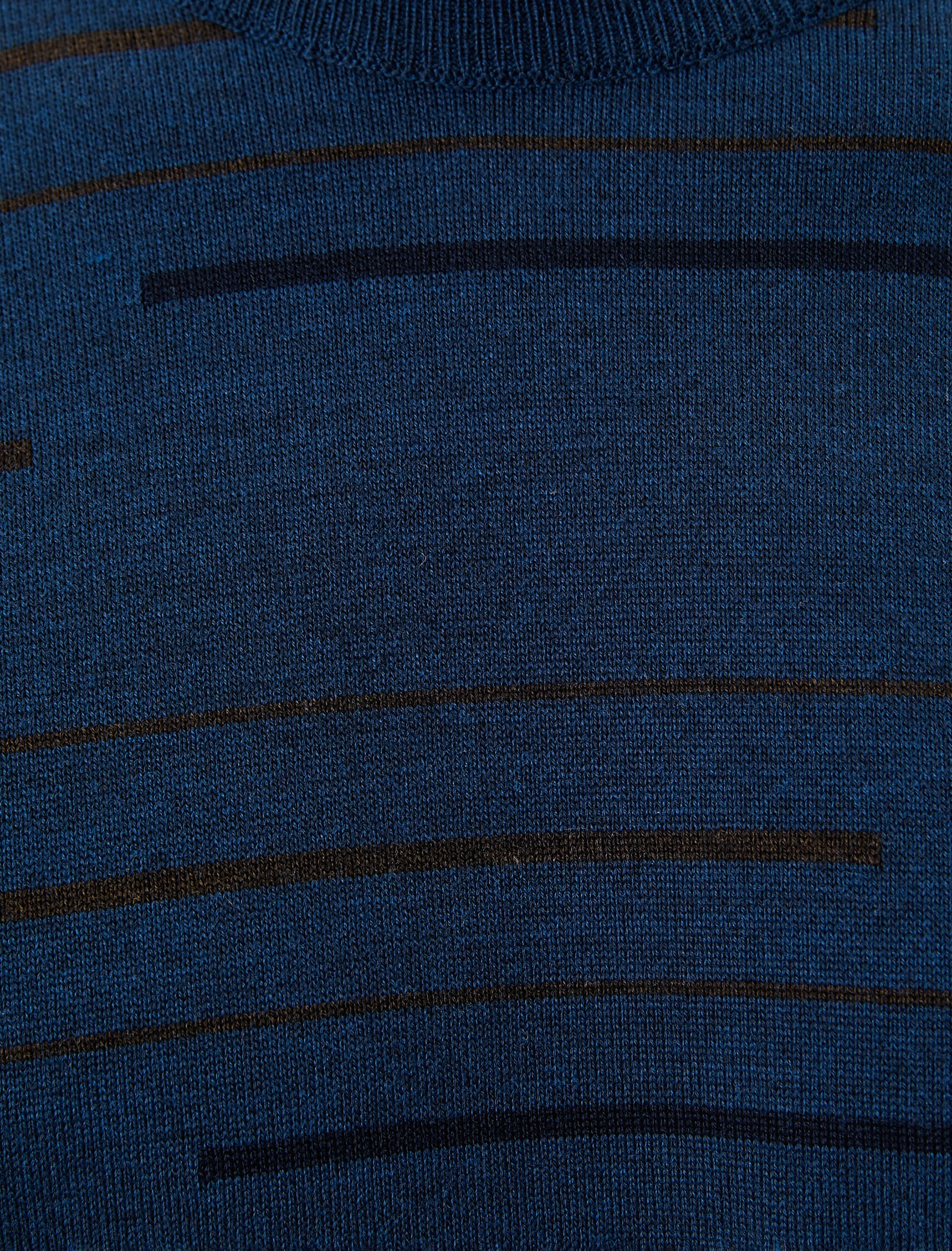   Triko Kazak Yarım Balıkçı Yaka Slim Fit Çizgi Desenli