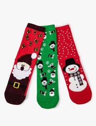 Yılbaşı Desenli 3'lü Çorap Seti