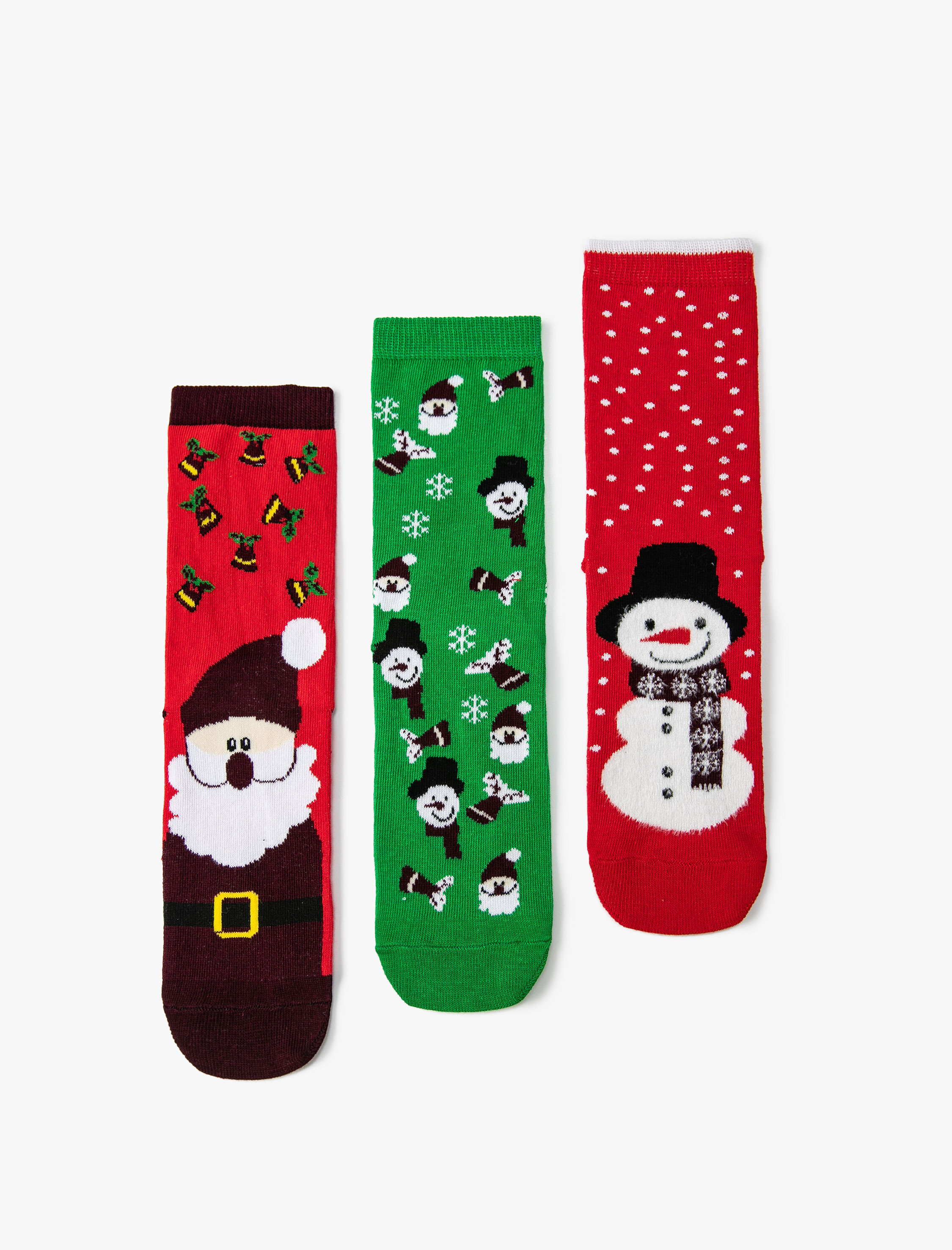  Kadın Yılbaşı Desenli 3'lü Çorap Seti