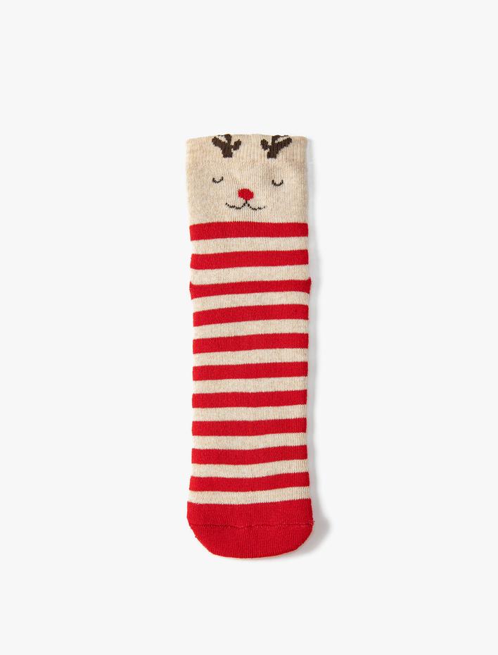 Kadın Yılbaşı Desenli Havlu Çorap
