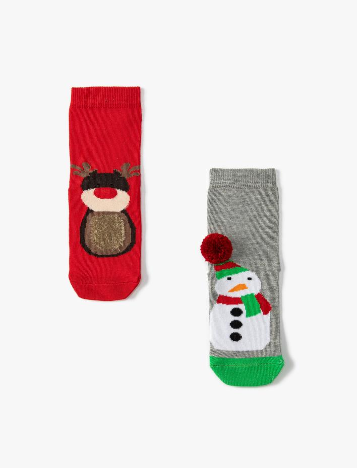 Erkek Çocuk Yılbaşı Temalı 2'li Çorap Seti