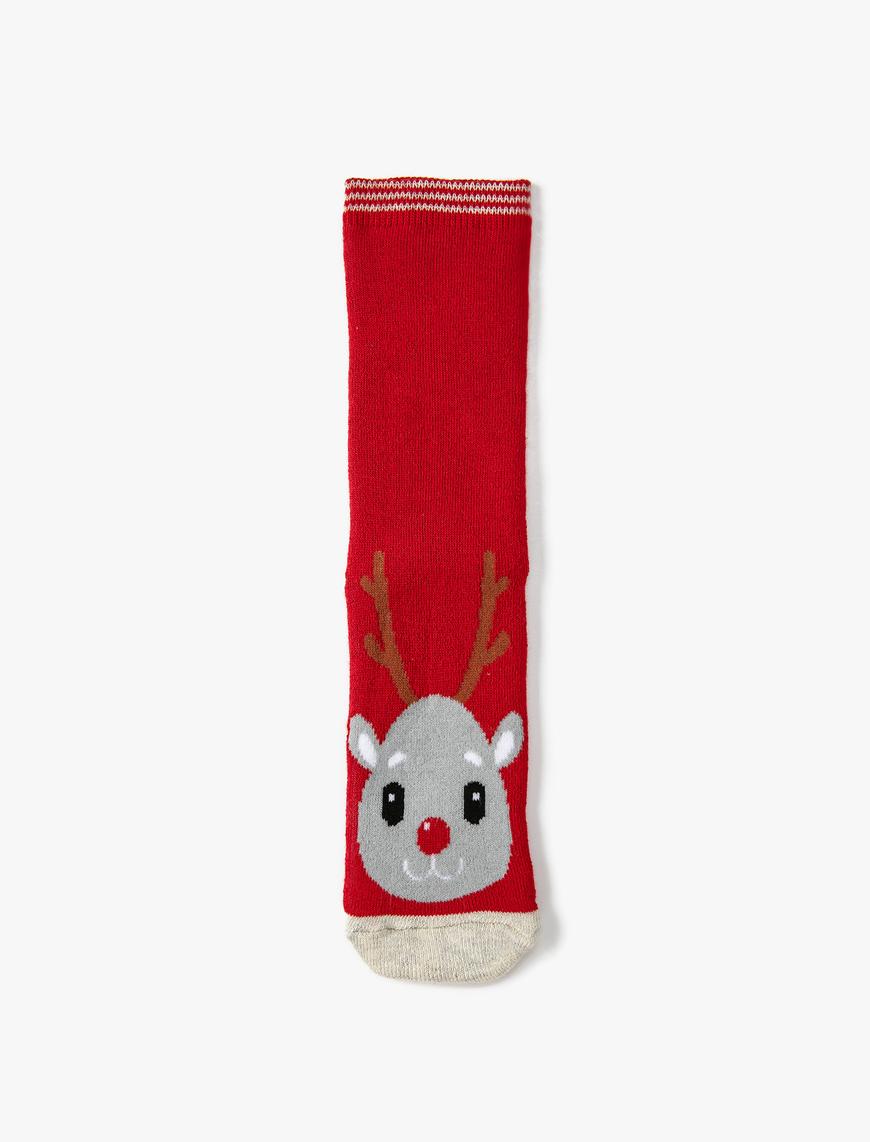  Kız Çocuk Yılbaşı Temalı Havlu Çorap