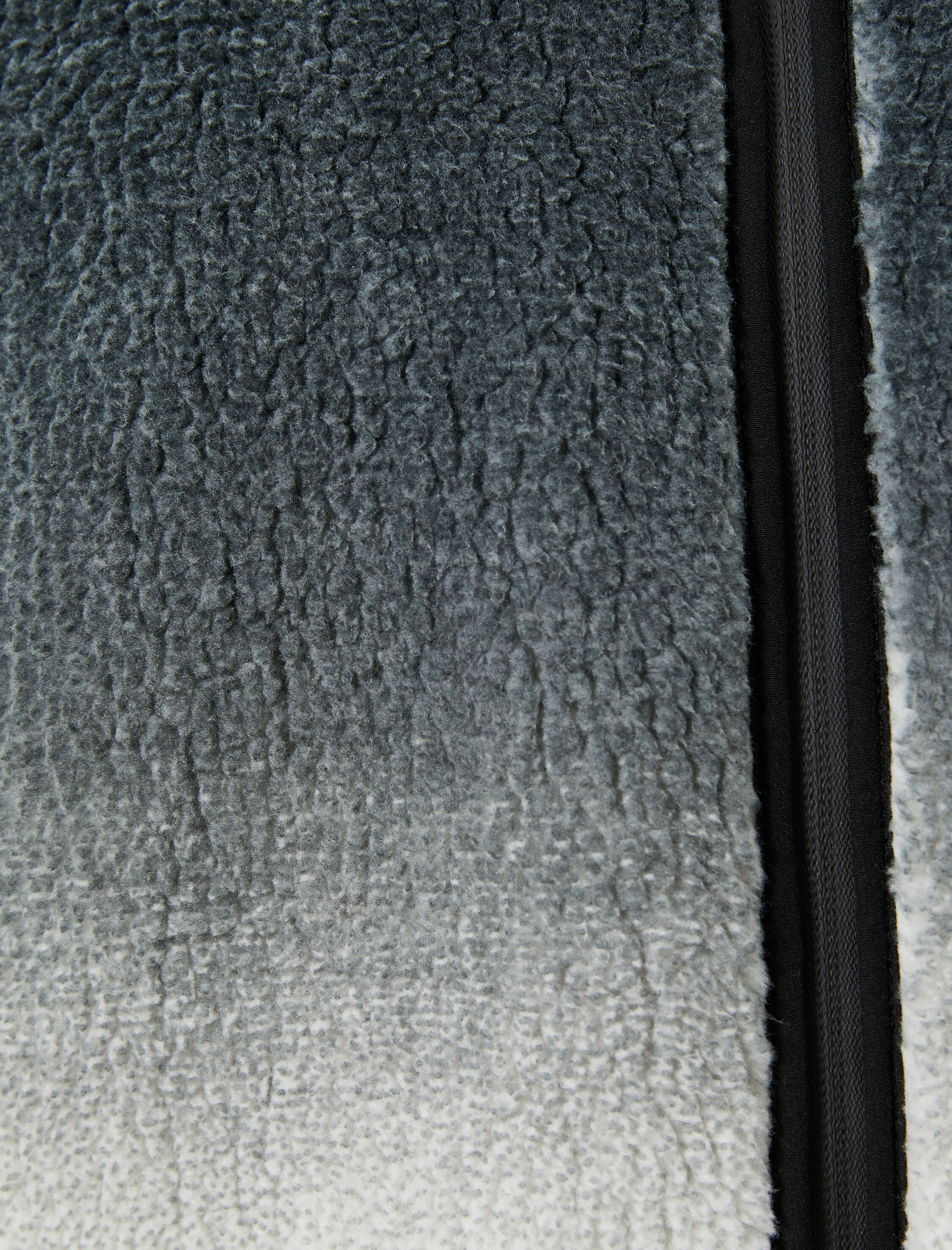   Peluş Ceket Oversize Manzara Desenli Dik Yaka Fermuarlı Cep Detaylı