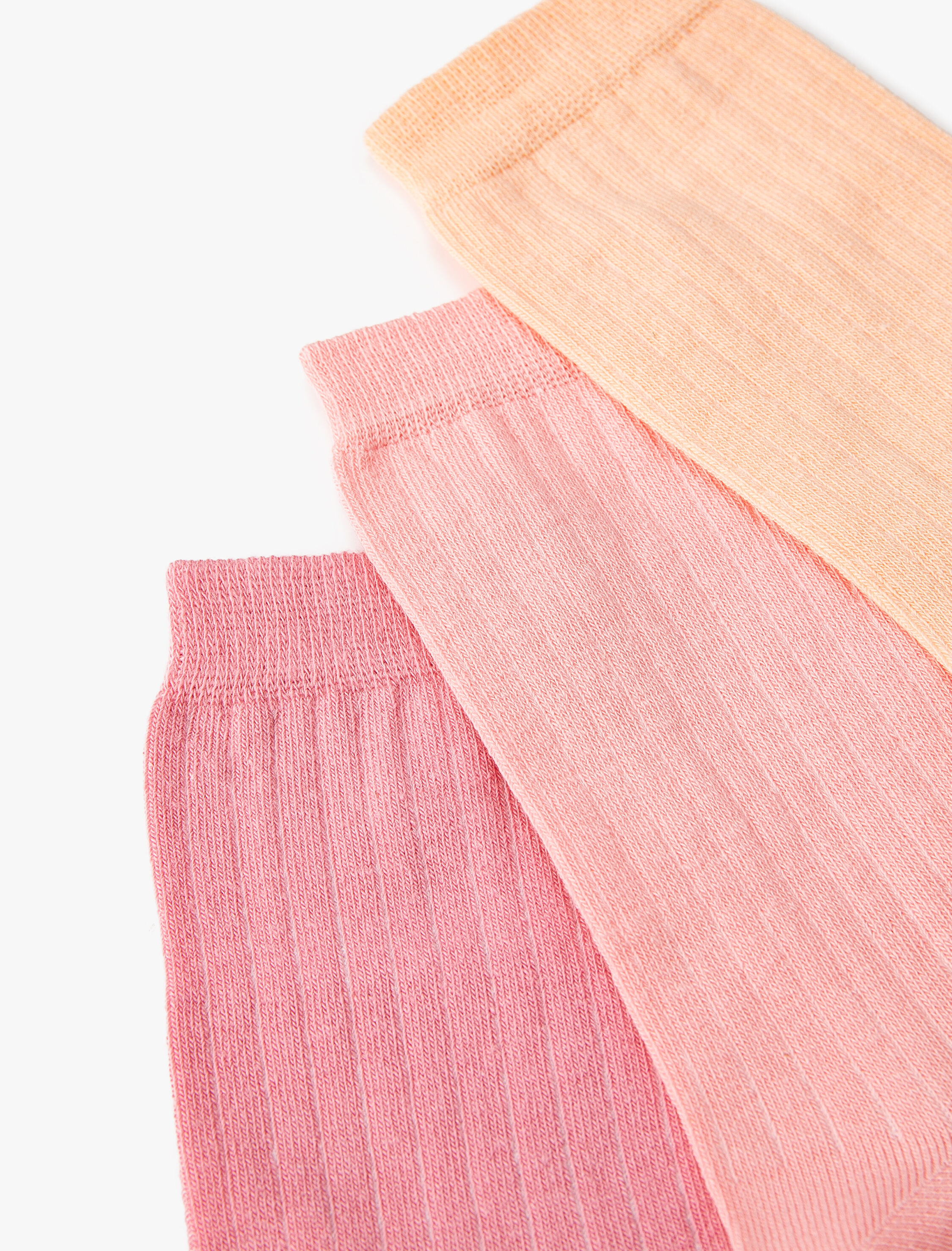  Kadın 3'lü Soket Çorap Seti Dokulu Çok Renkli