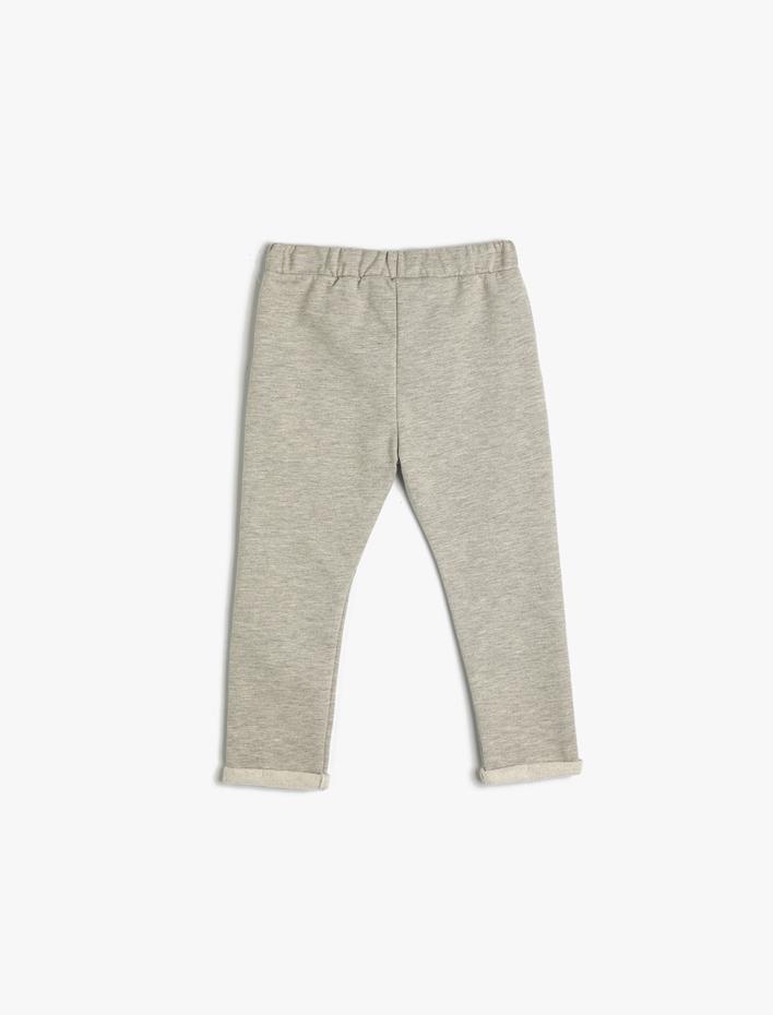 Erkek Bebek Basic Jogger Eşofman Altı Düğme Detaylı Cepli Beli Bağlamalı