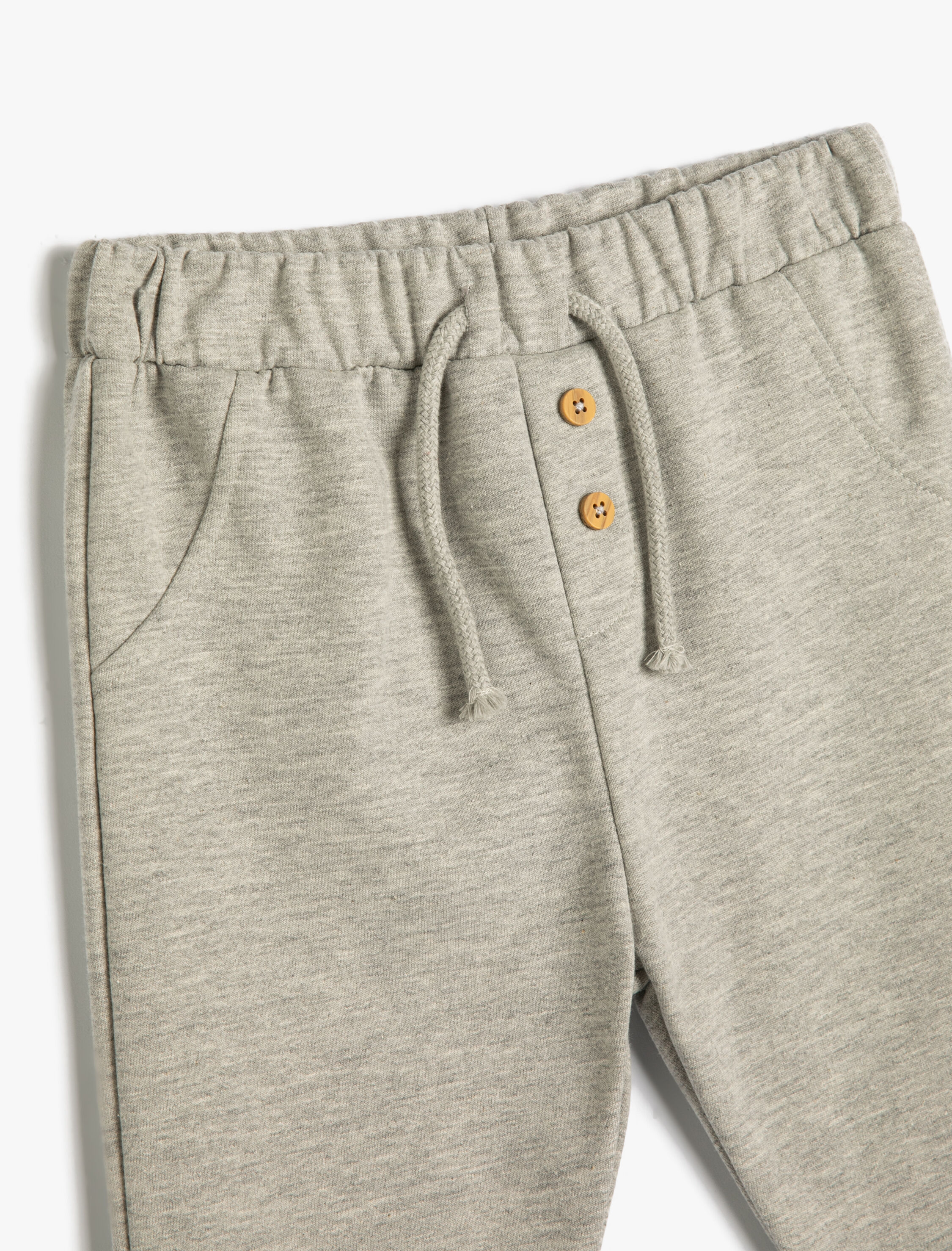  Erkek Bebek Basic Jogger Eşofman Altı Düğme Detaylı Cepli Beli Bağlamalı
