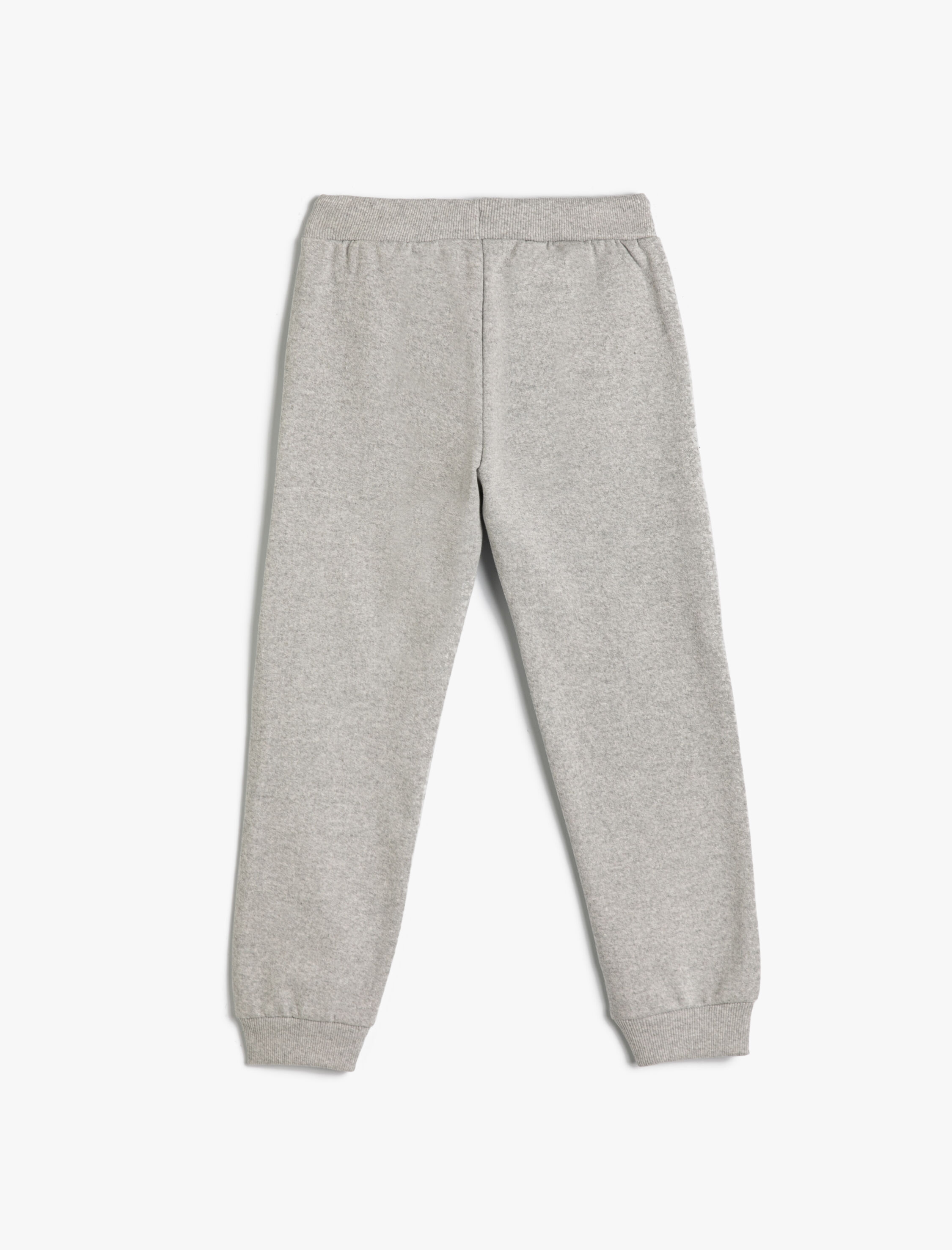  Erkek Çocuk Basic Jogger Eşofman Altı Yazı Baskılı Beli Bağlamalı Şardonlu