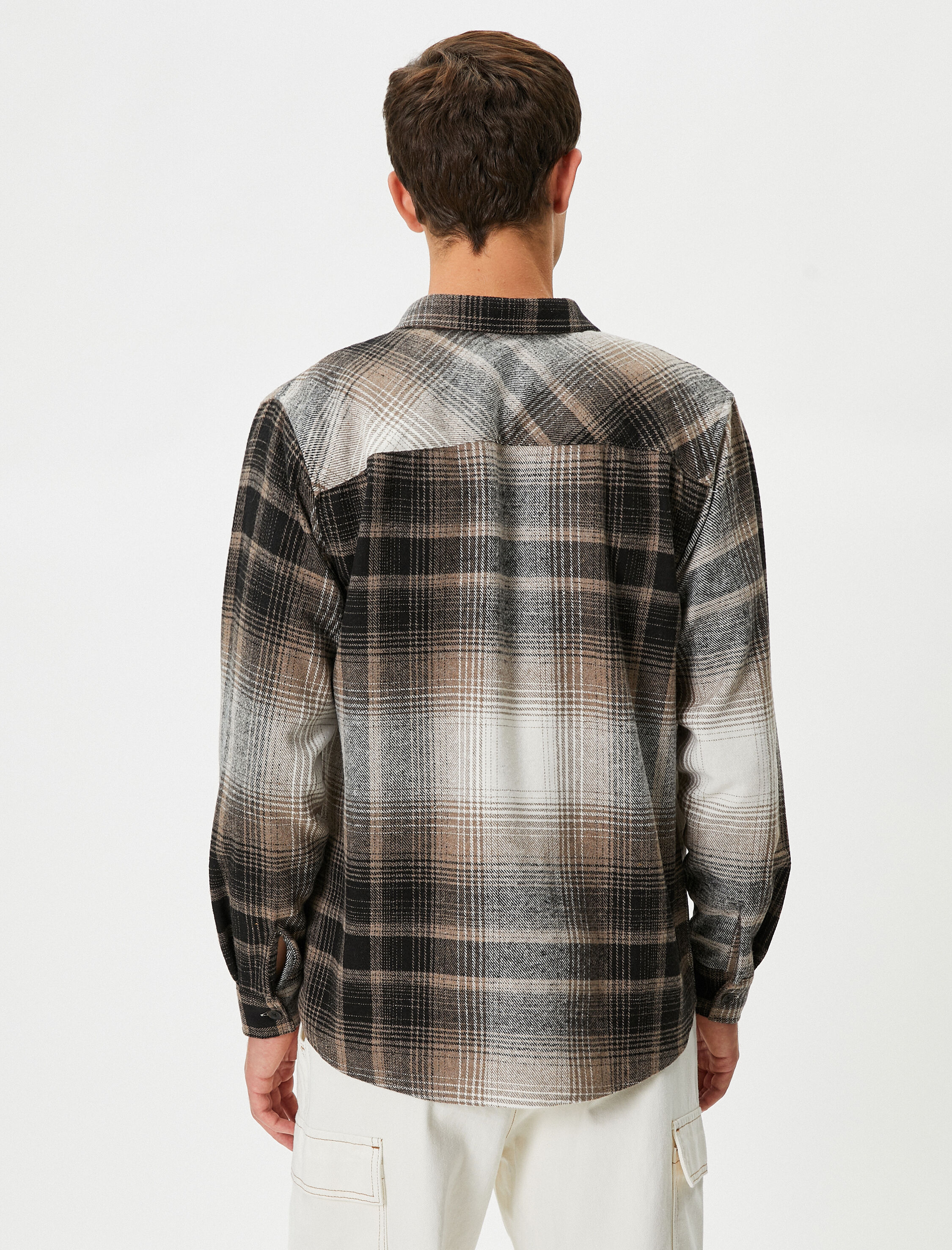   Oduncu Gömleği Cep Detaylı Klasik Yaka Düğmeli Uzun Kollu