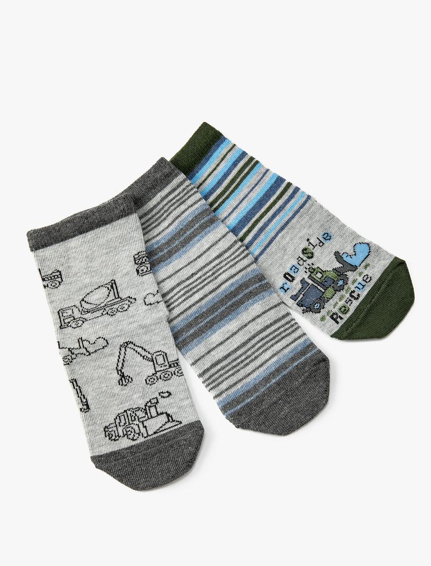  Erkek Çocuk 3’lü Çorap Seti Çok Renkli