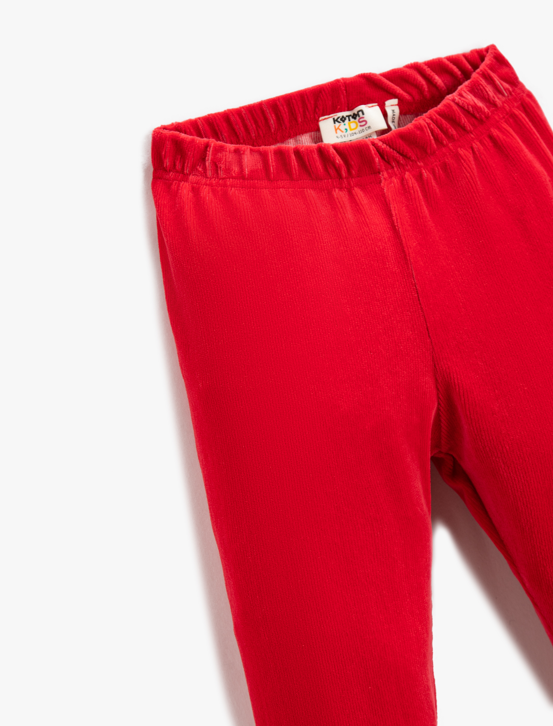 Kız Çocuk Kadife Tayt Basic Beli Lastikli