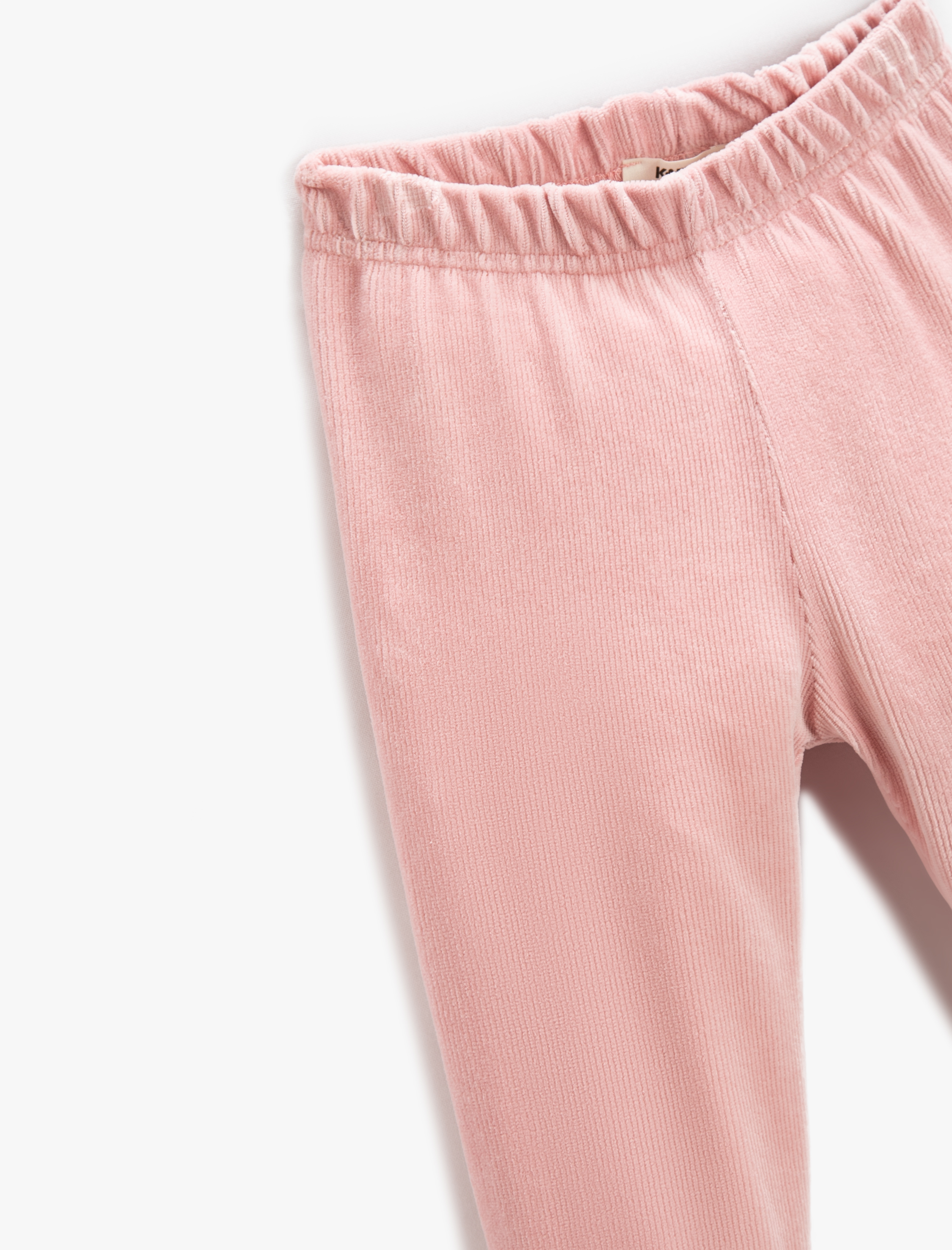  Kız Çocuk Kadife Tayt Basic Beli Lastikli