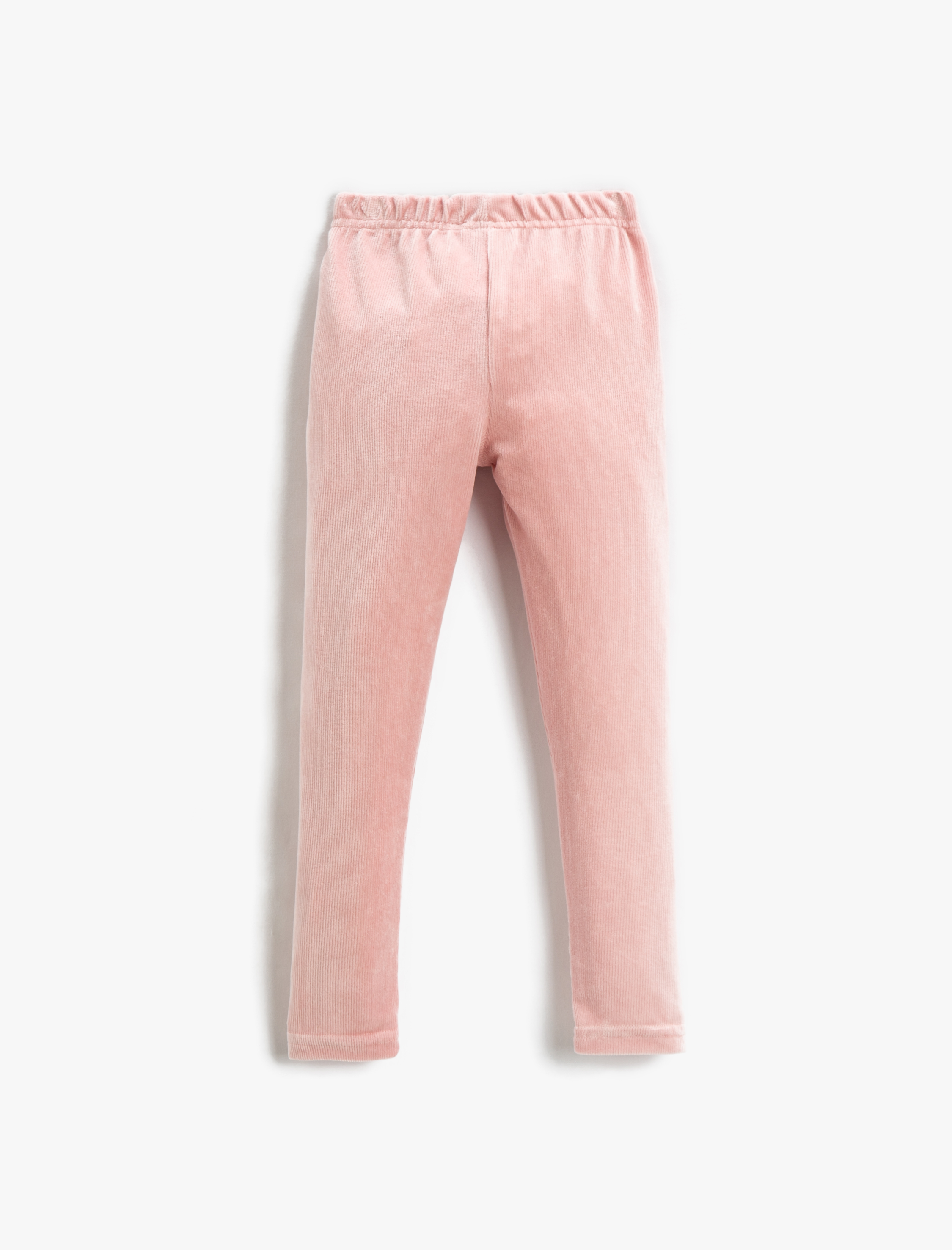  Kız Çocuk Kadife Tayt Basic Beli Lastikli