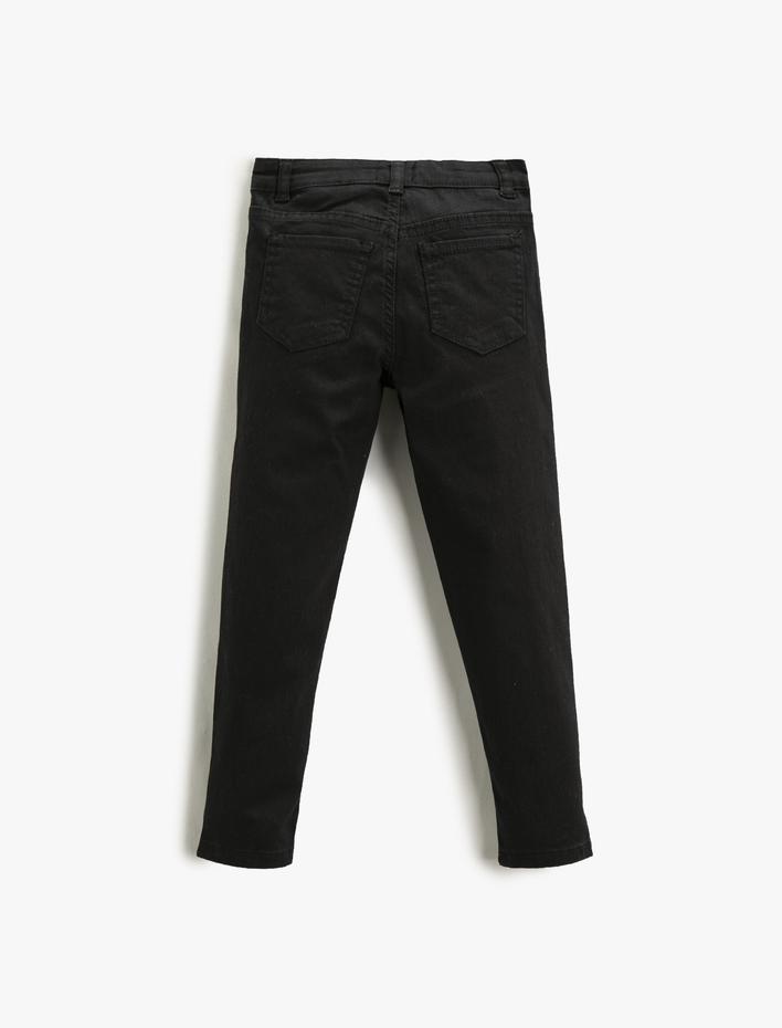 Erkek Çocuk Kot Pantolon Dar Paça Cepli Pamuklu - Skinny Jean