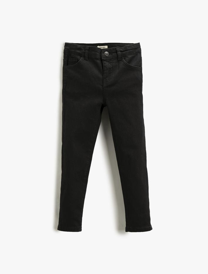 Erkek Çocuk Kot Pantolon Dar Paça Cepli Pamuklu - Skinny Jean