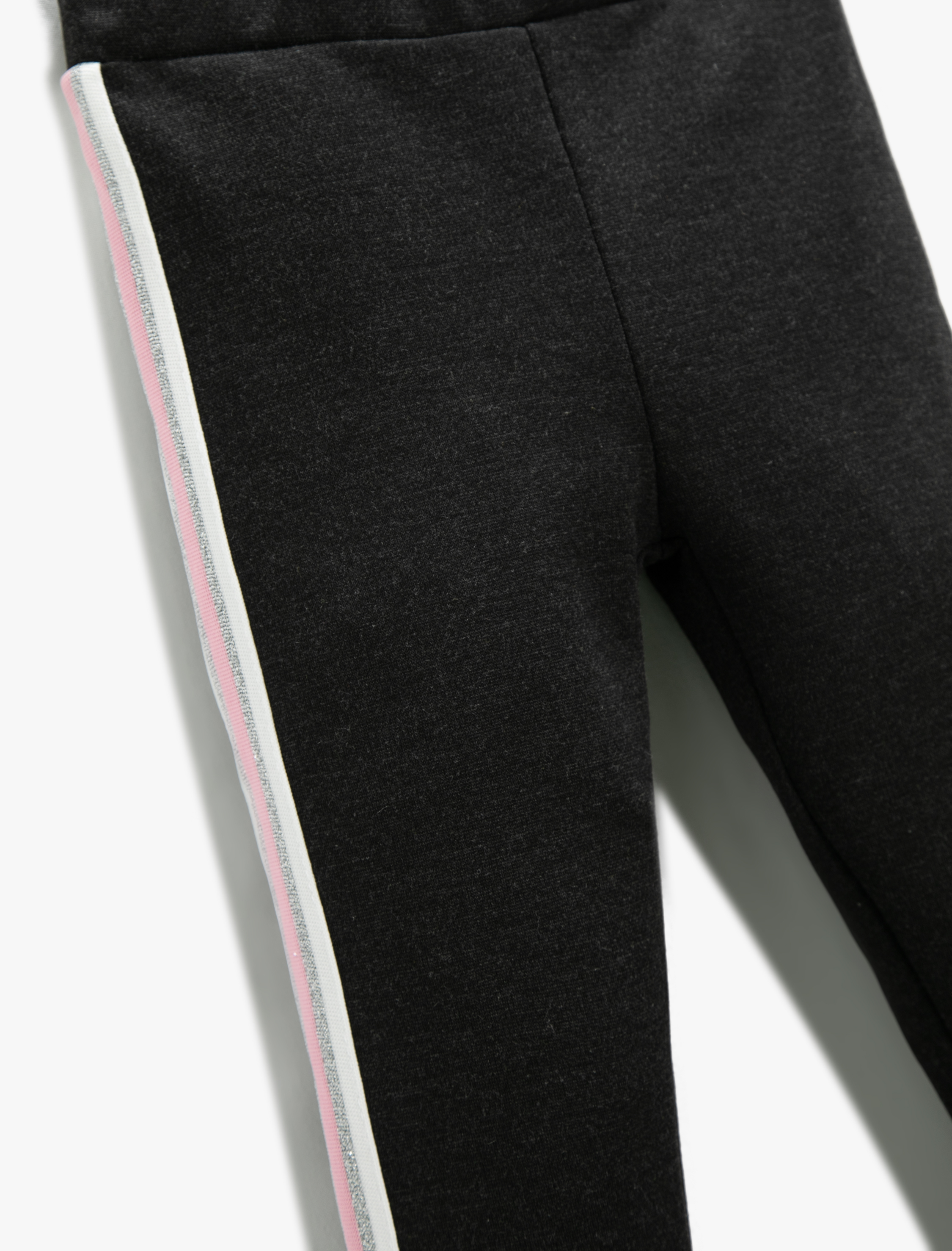  Kız Çocuk Basic Yanları Şerit Detaylı Tayt Beli Lastikli