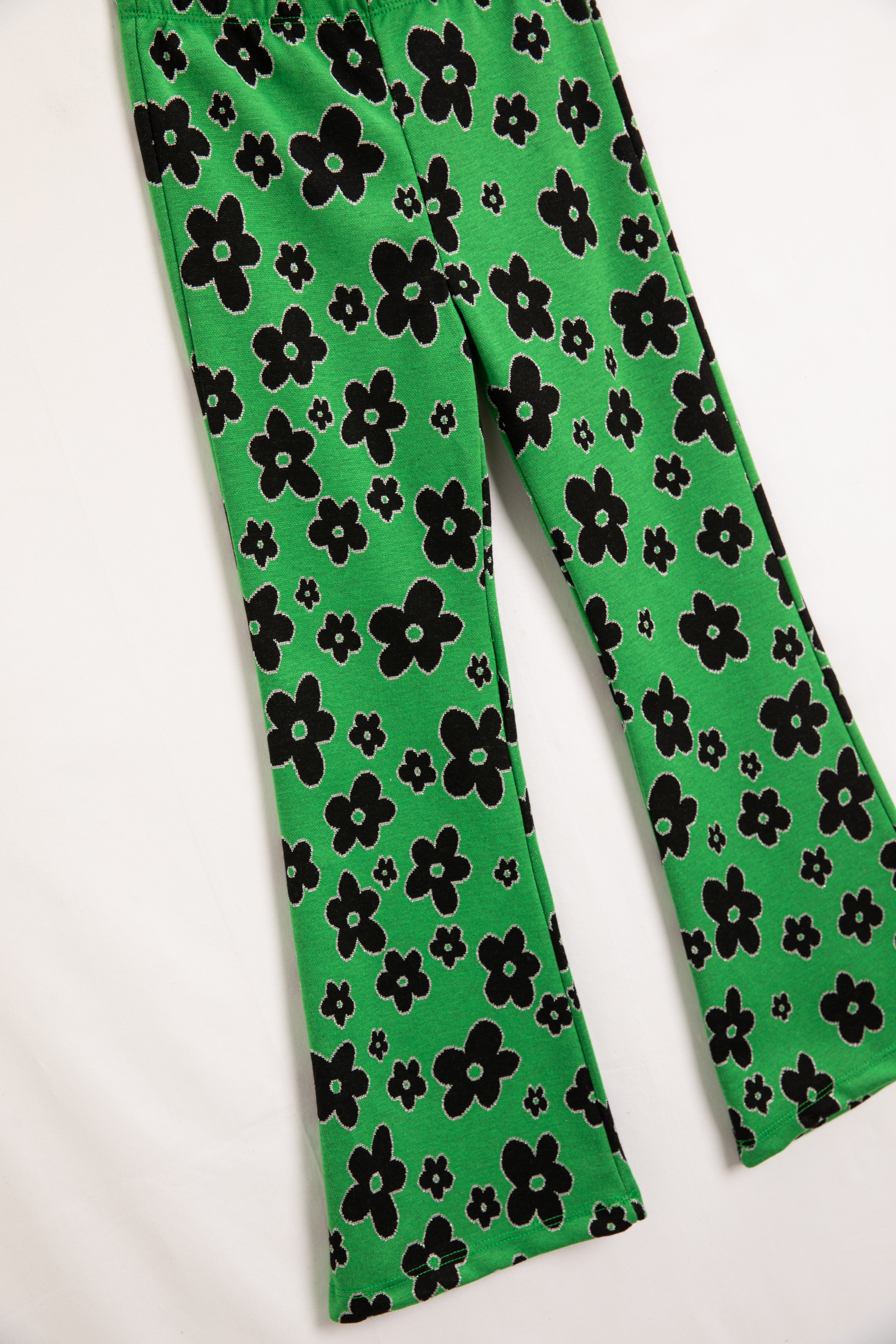  Kız Çocuk İspanyol Paça Pantolon Çiçekli