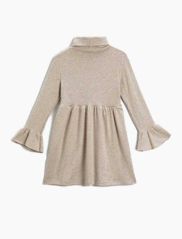 Kız Çocuk Triko Elbise Balıkçı Yaka