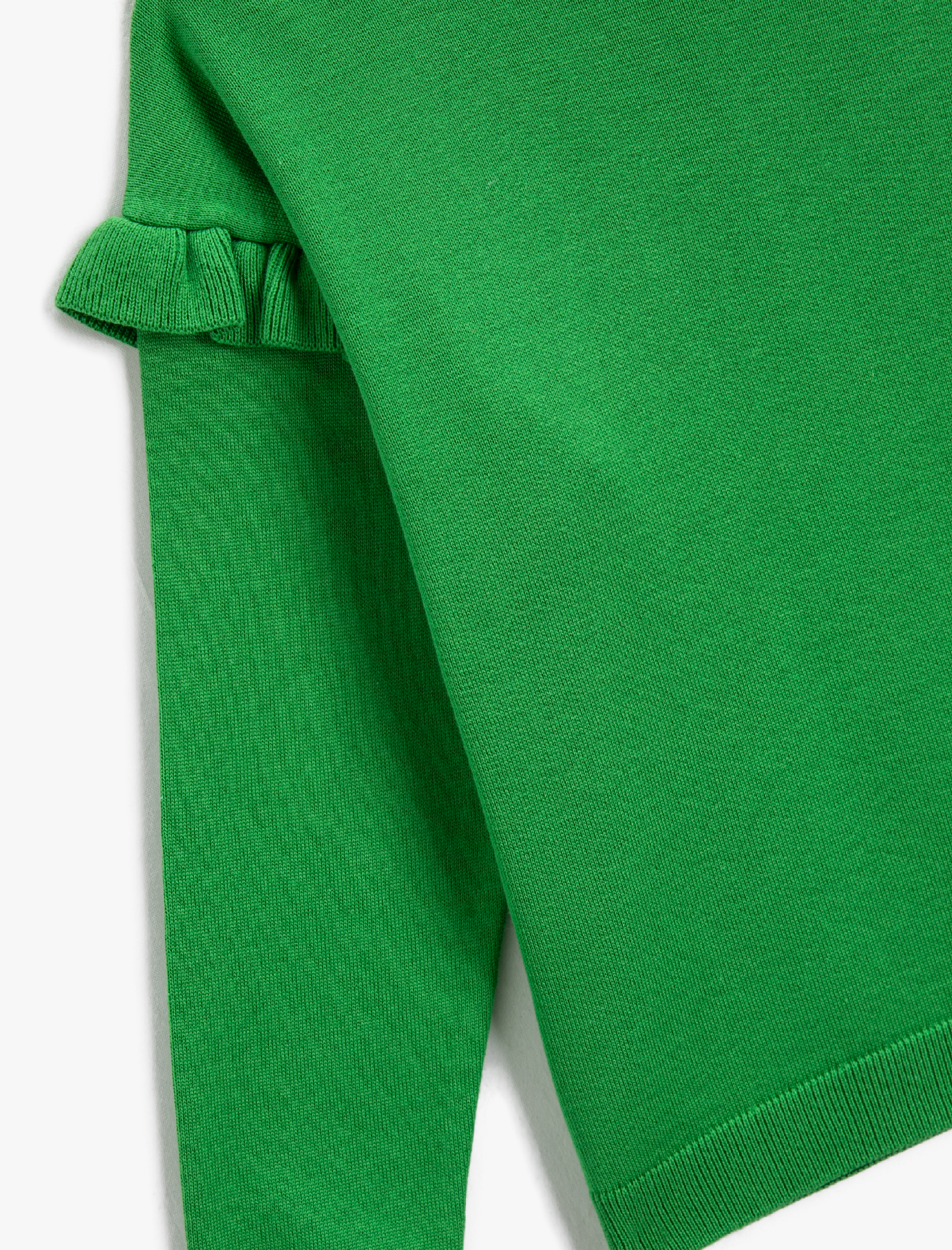  Kız Çocuk Basic Triko Kazak Fırfırlı