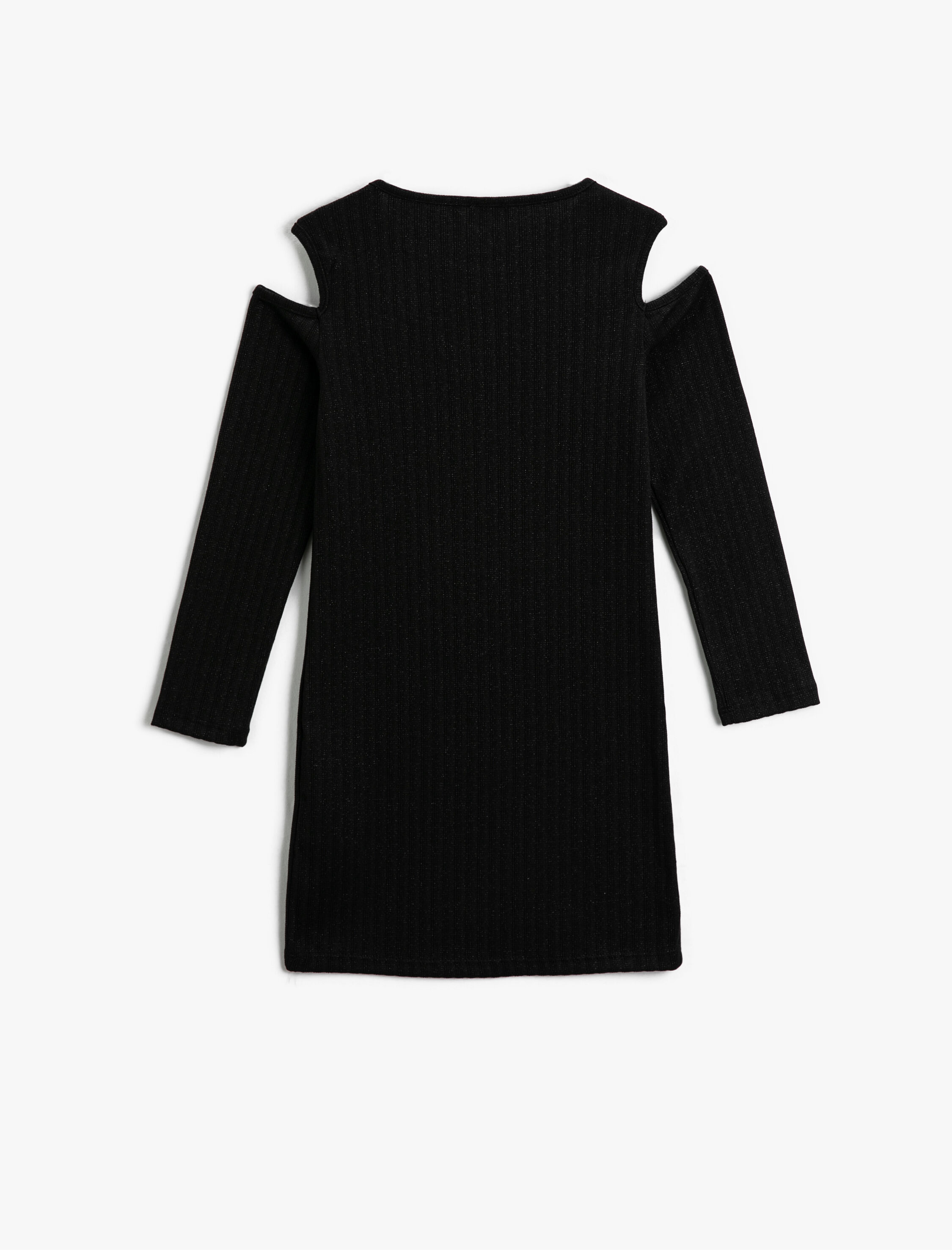  Kız Çocuk Pencere Detaylı Elbise Ribanalı