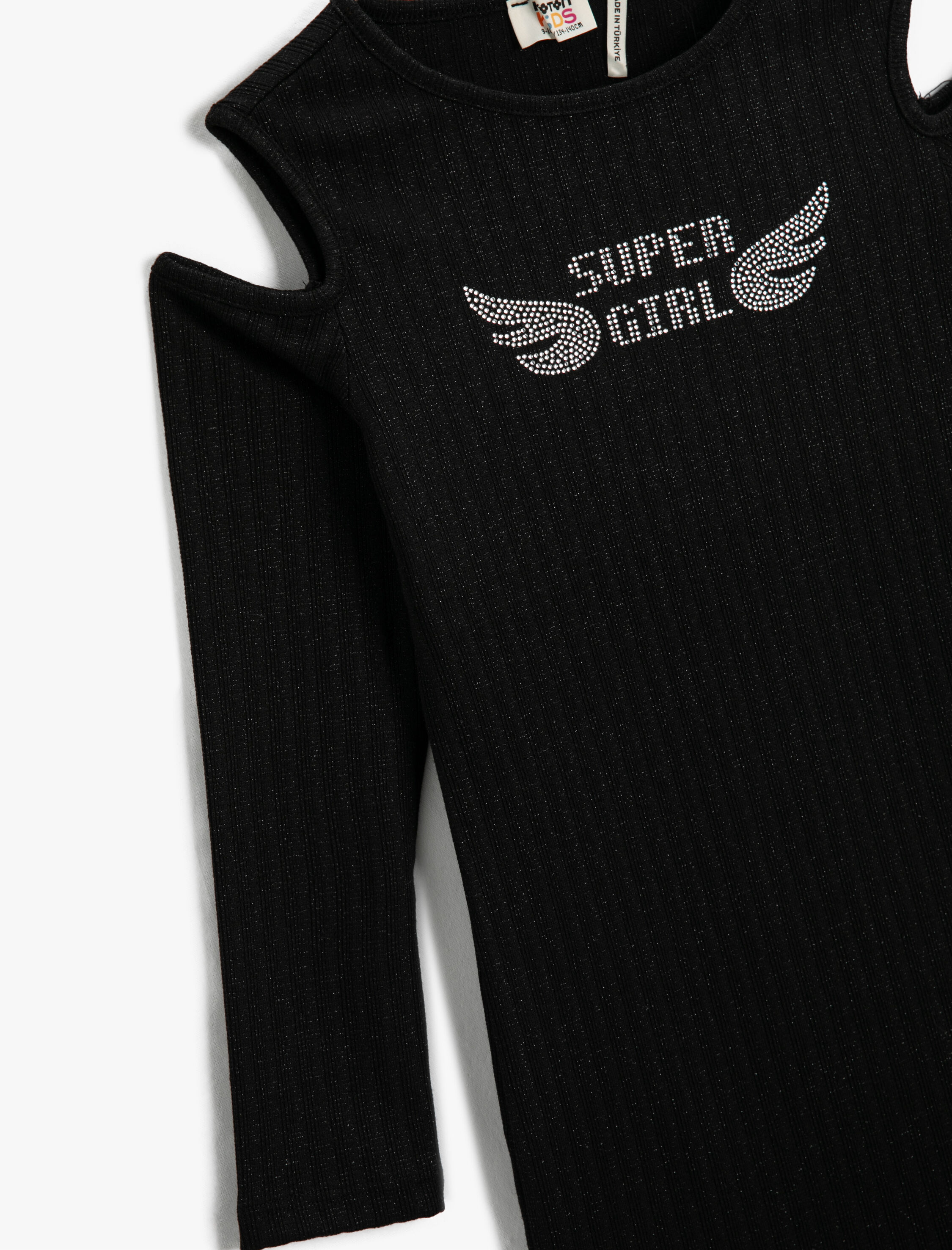  Kız Çocuk Pencere Detaylı Elbise Ribanalı