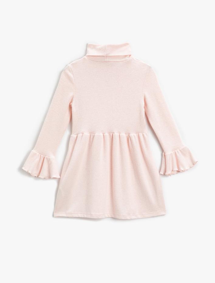 Kız Çocuk Triko Elbise Balıkçı Yaka