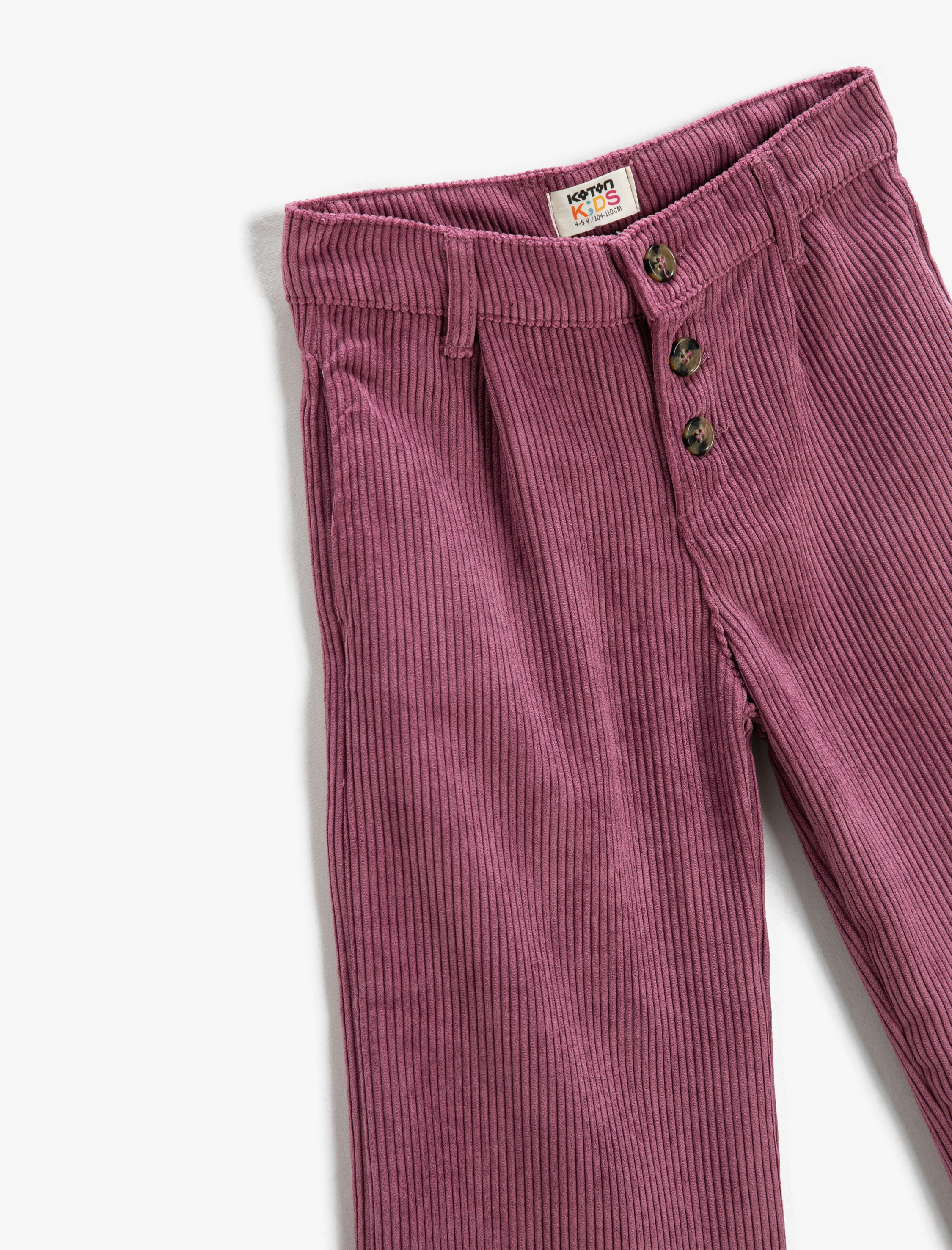  Kız Çocuk Bol Paça Pantolon Fitilli Kadife