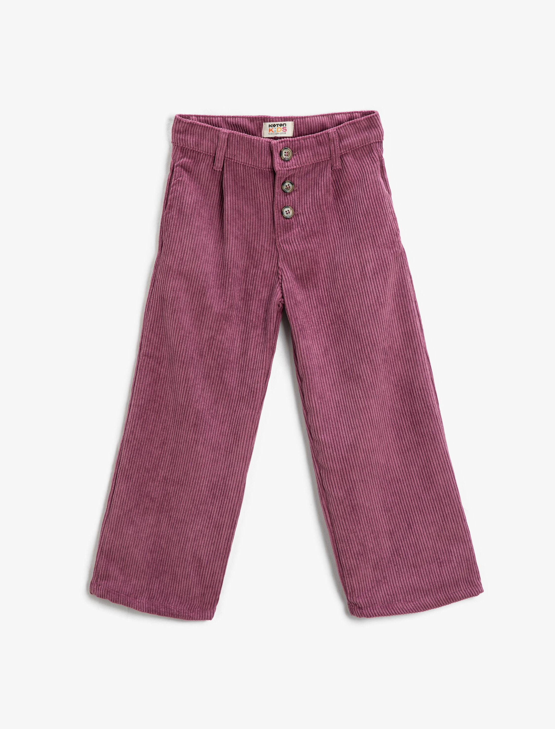  Kız Çocuk Bol Paça Pantolon Fitilli Kadife