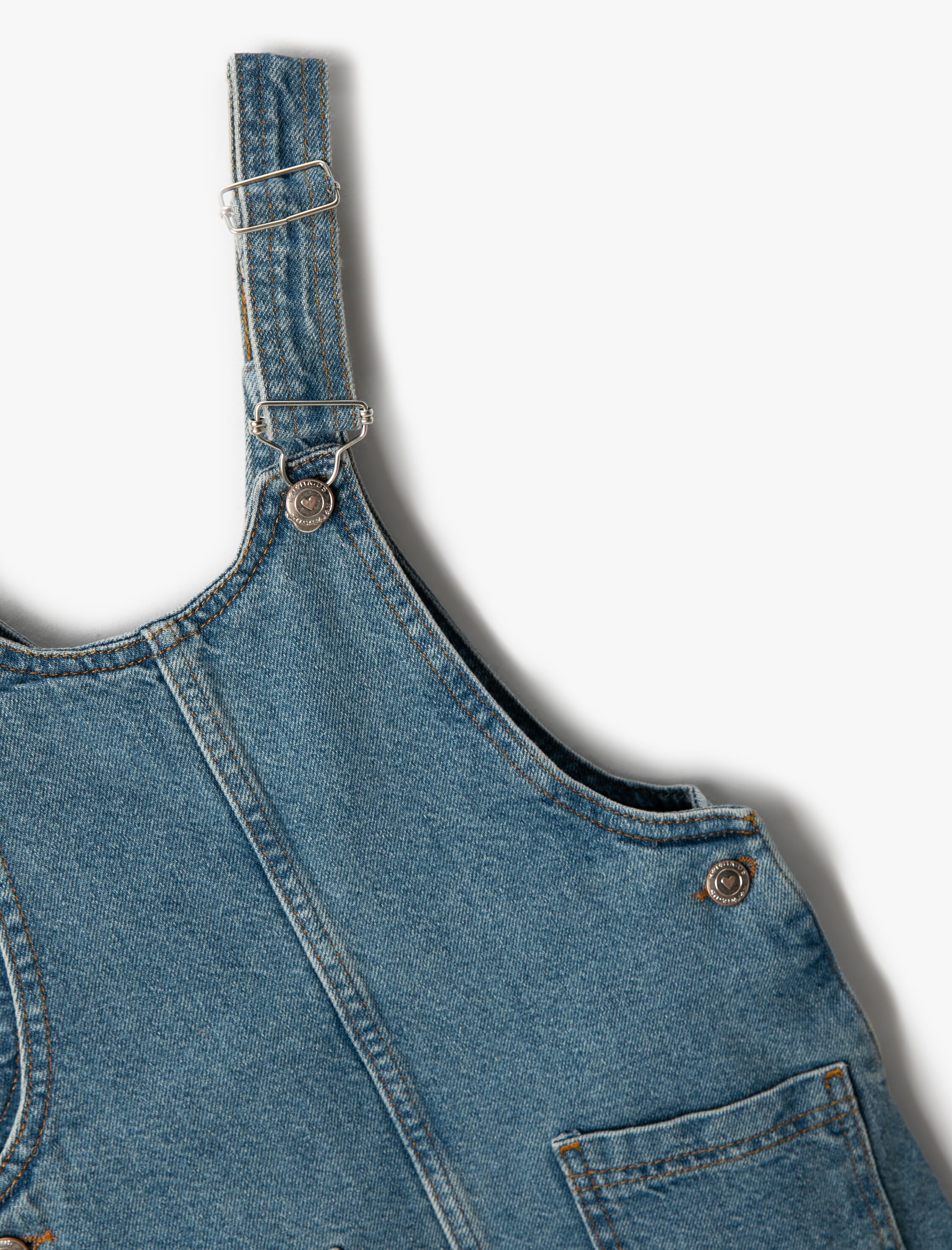  Kız Çocuk Salopet Elbise Metal Tokalı Ayarlanabilir Askılı Pamuklu