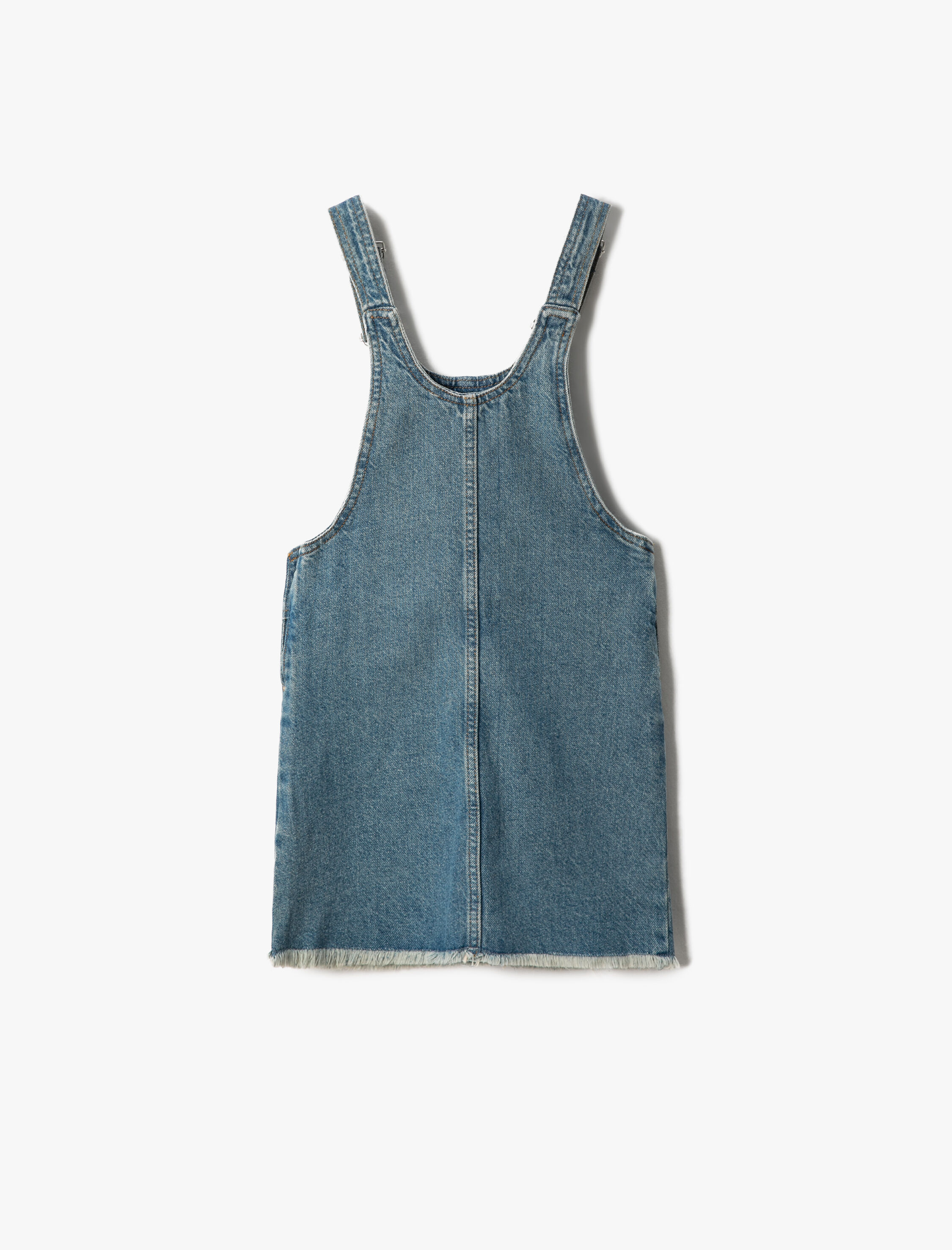  Kız Çocuk Salopet Elbise Metal Tokalı Ayarlanabilir Askılı Pamuklu