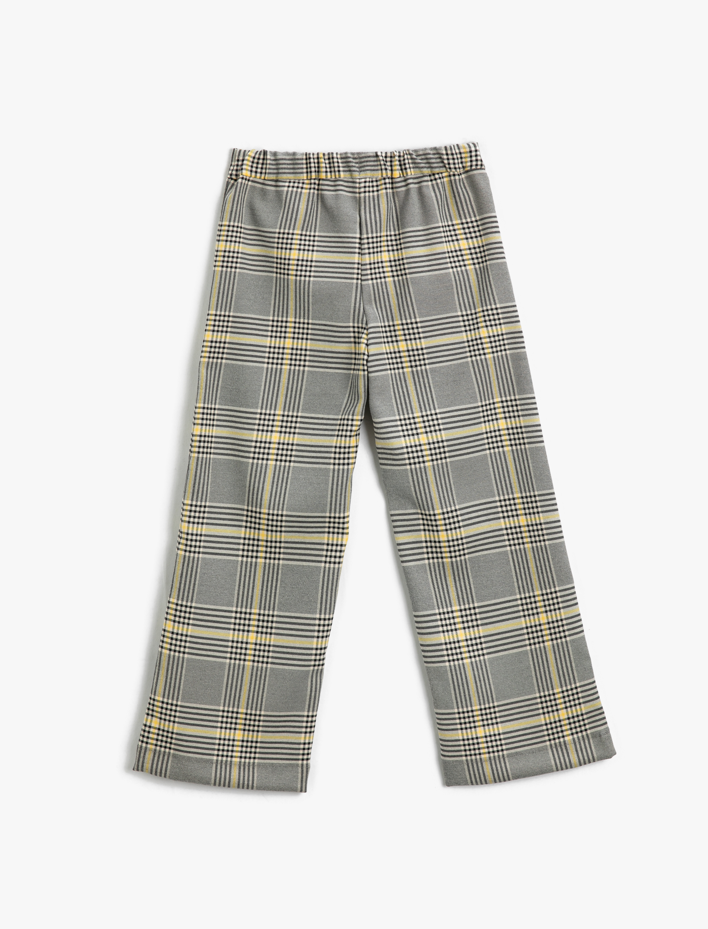  Kız Çocuk Bol Paça Kumaş Pantolon Düğme Detaylı Pile Detaylı