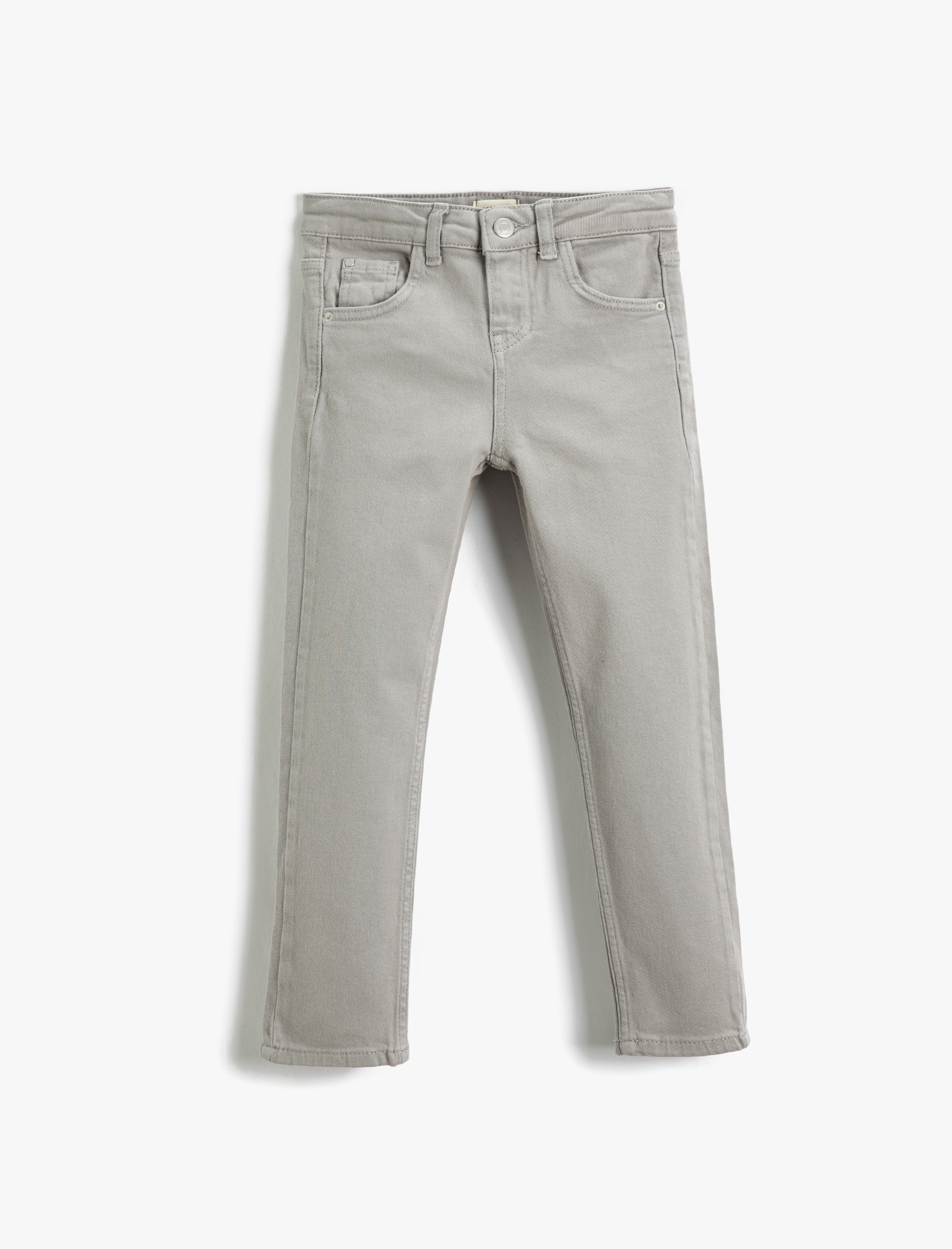  Erkek Çocuk Kot Pantolon Düz Paça Normal Bel - Straight Jean  Beli Ayarlanabilir Lastikli