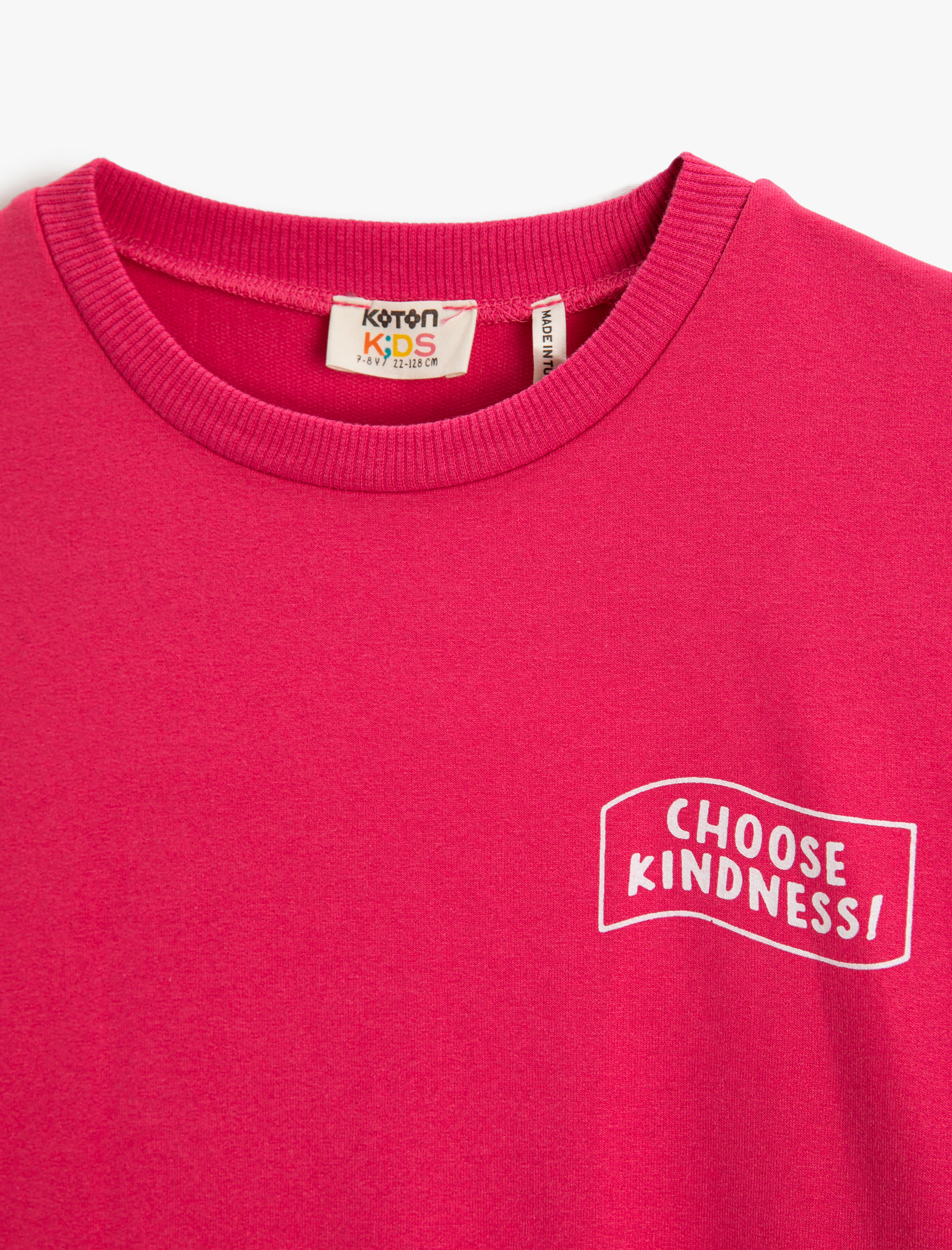  Kız Çocuk Basic Sweatshirt Baskılı Detaylı Uzun Kollu Bisiklet Yaka