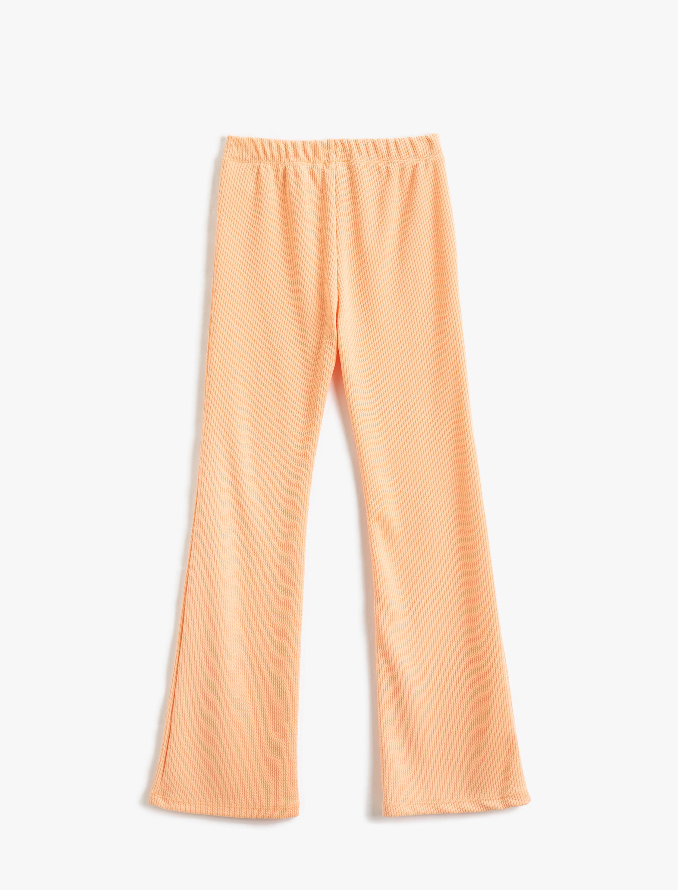  Kız Çocuk İspanyol Paça Tayt Pantolon Beli Lastikli Fitilli