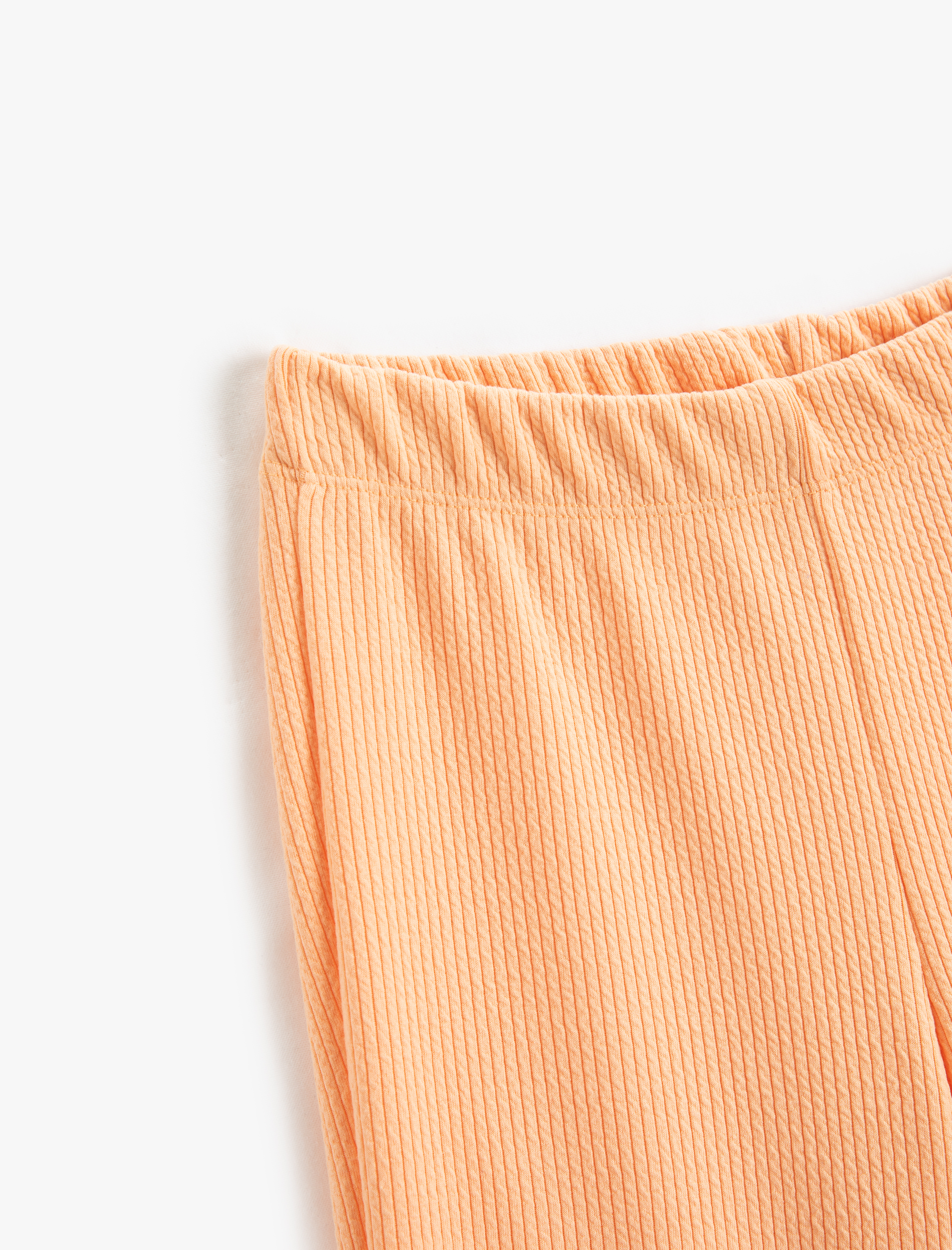  Kız Çocuk İspanyol Paça Tayt Pantolon Beli Lastikli Fitilli