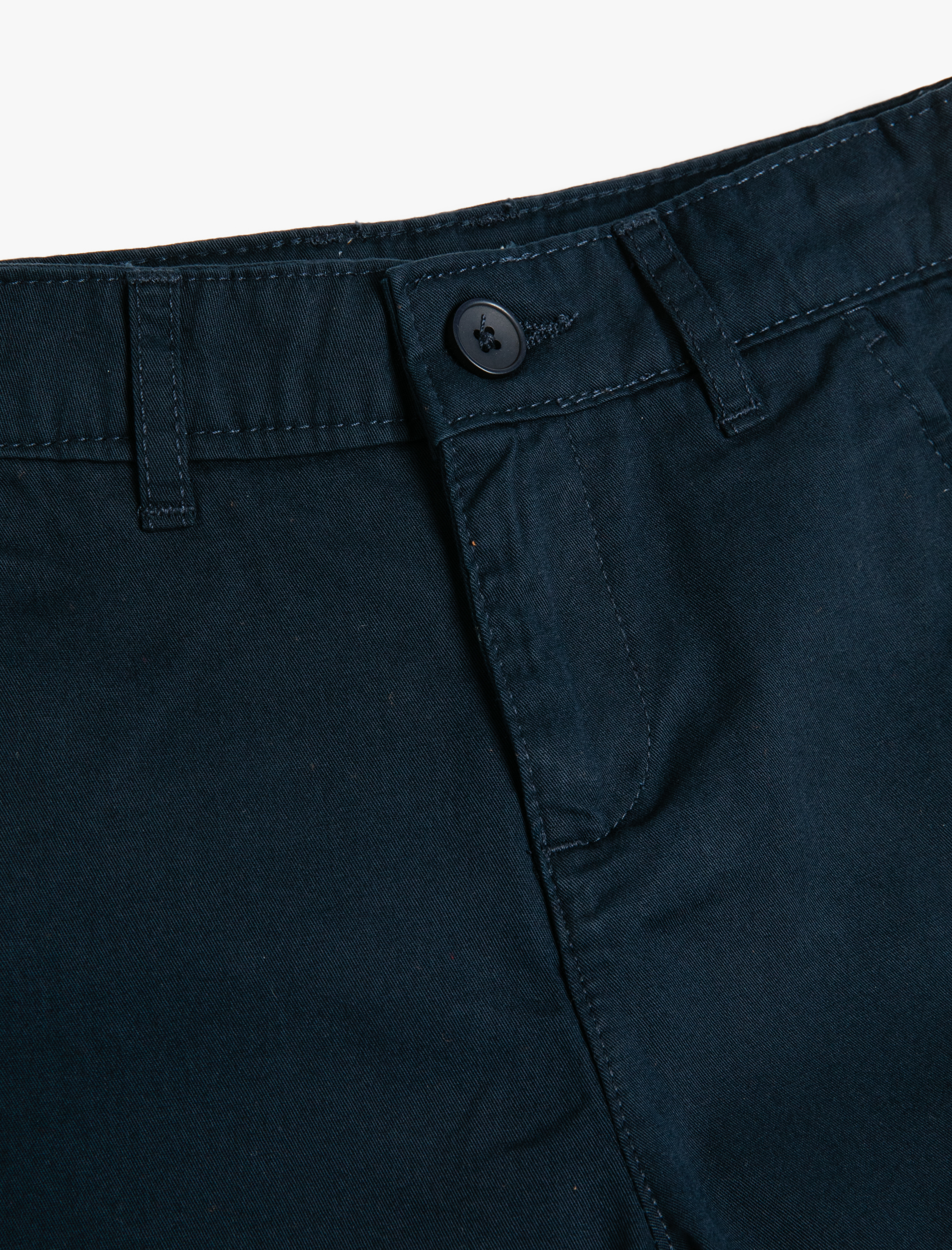  Erkek Çocuk Bermuda Şort Basic Chino Cepli Pamuklu Beli Ayarlanabilir Lastikli