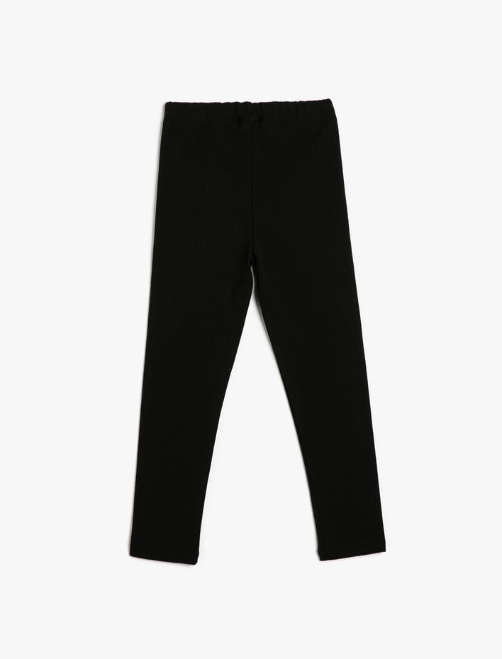 Kız Çocuk Basic Tayt Beli Lastikli Fitilli