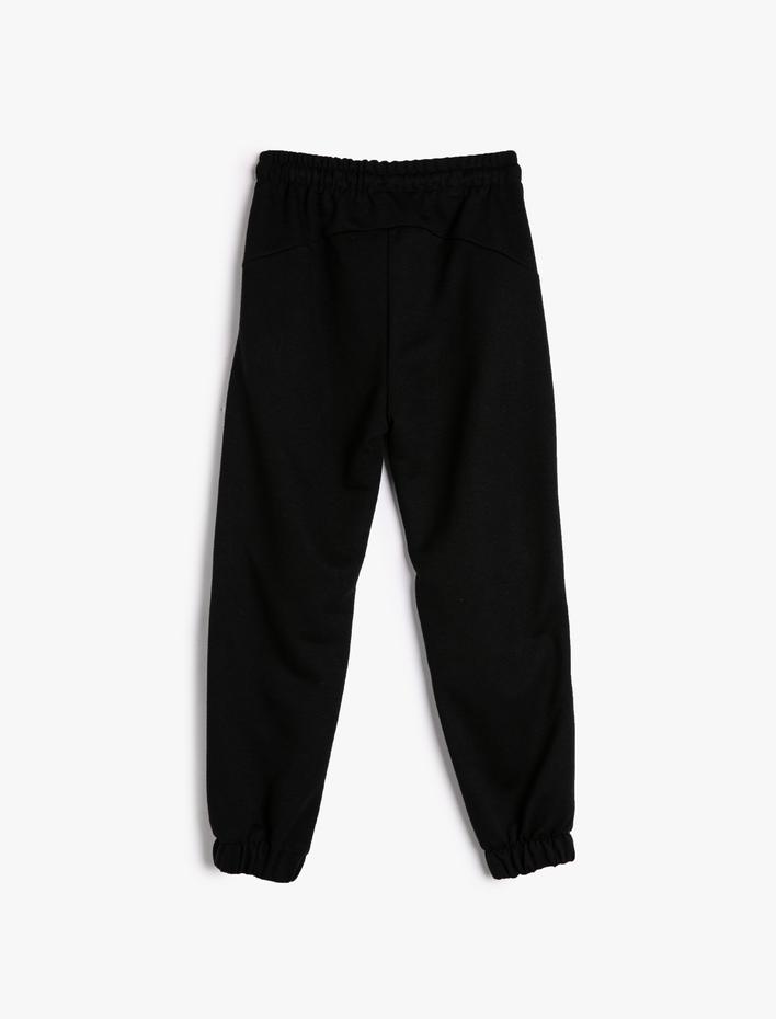 Kız Çocuk Basic Jogger Eşofman Altı Beli Bağlamalı Cepli Kat Detaylı