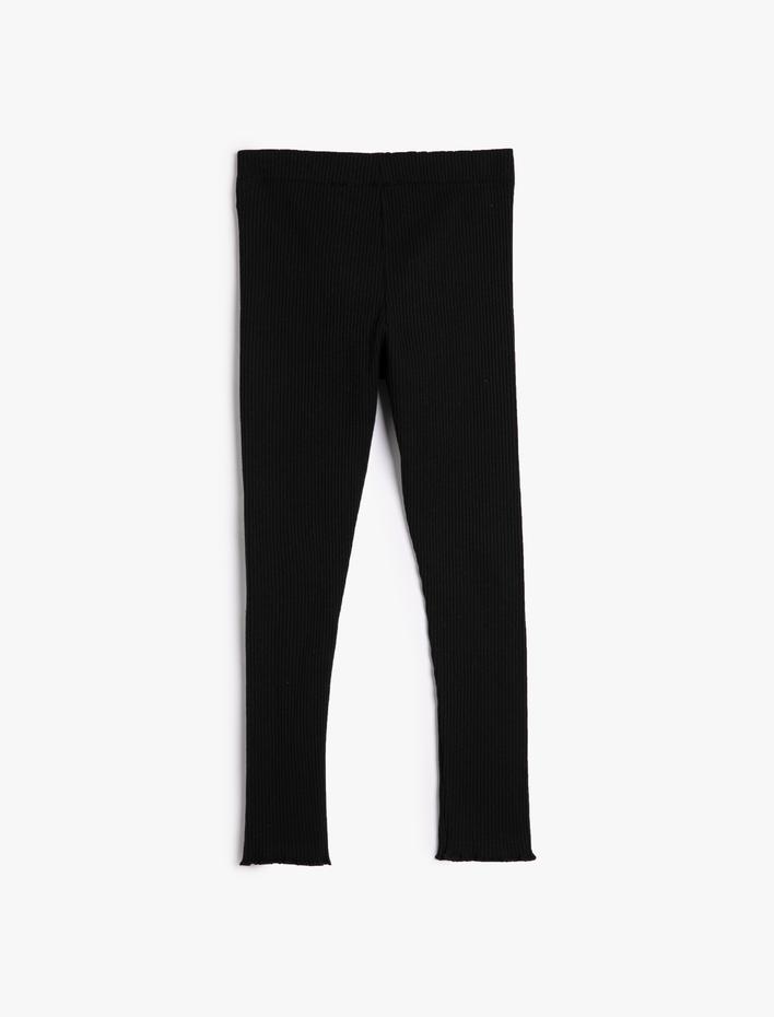 Kız Çocuk Basic Tayt Fiyonk ve Cep Detaylı Kaşkorse