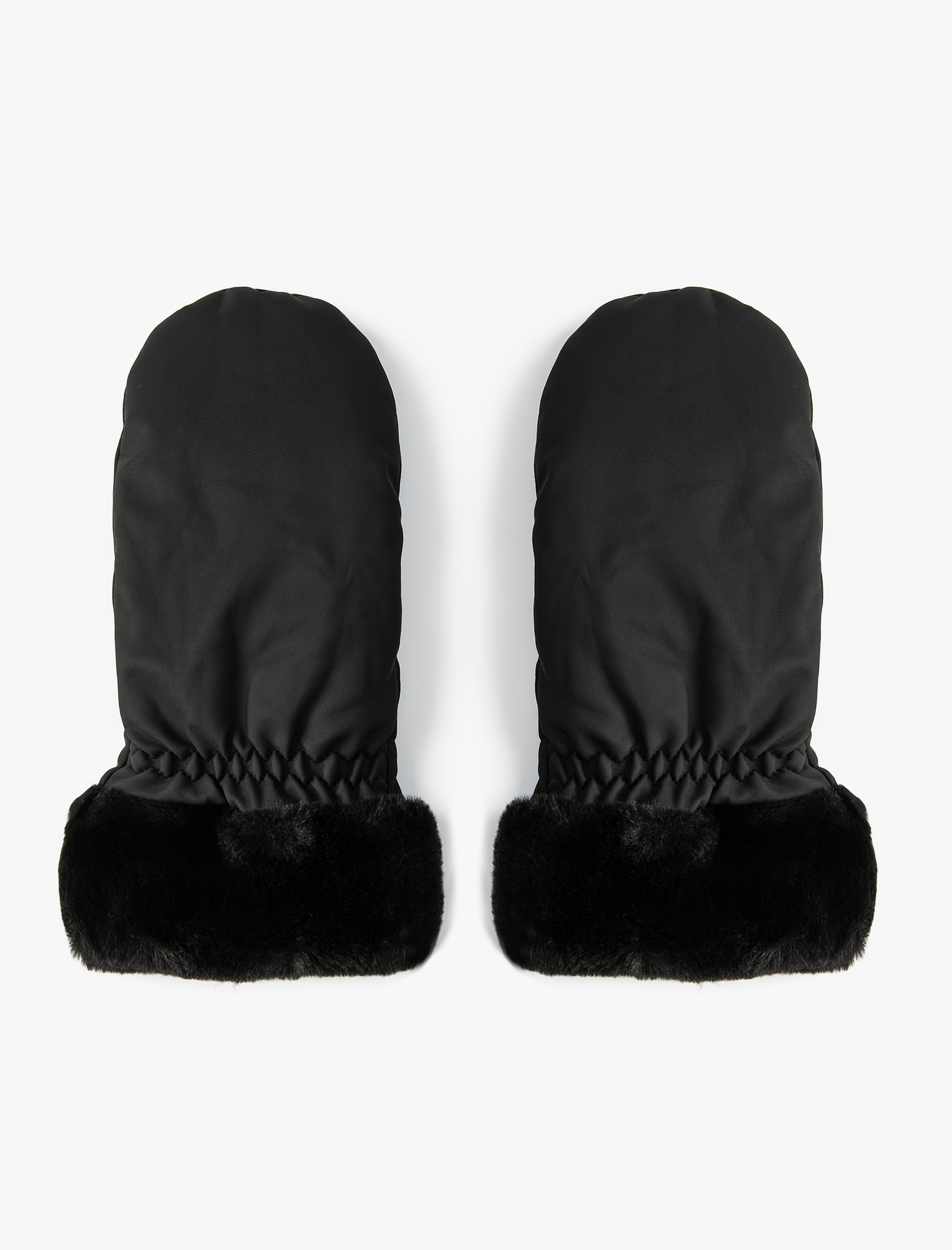  Kadın Parmaksız Eldiven Suni Kürk Detaylı İçi Peluş