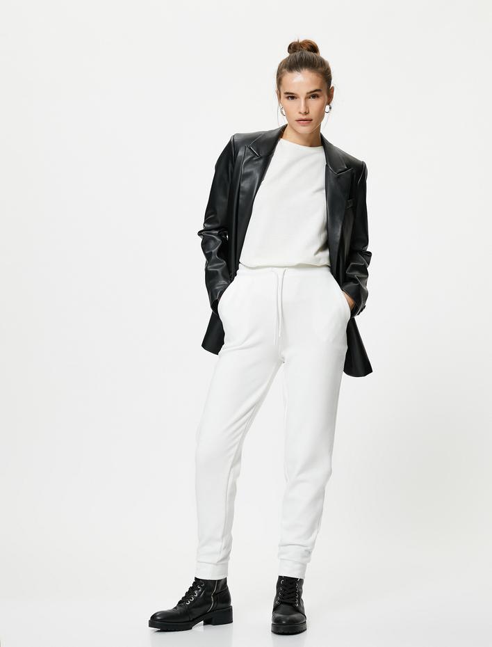  Jogger Eşofman Altı Beli Bağcıklı Cepli